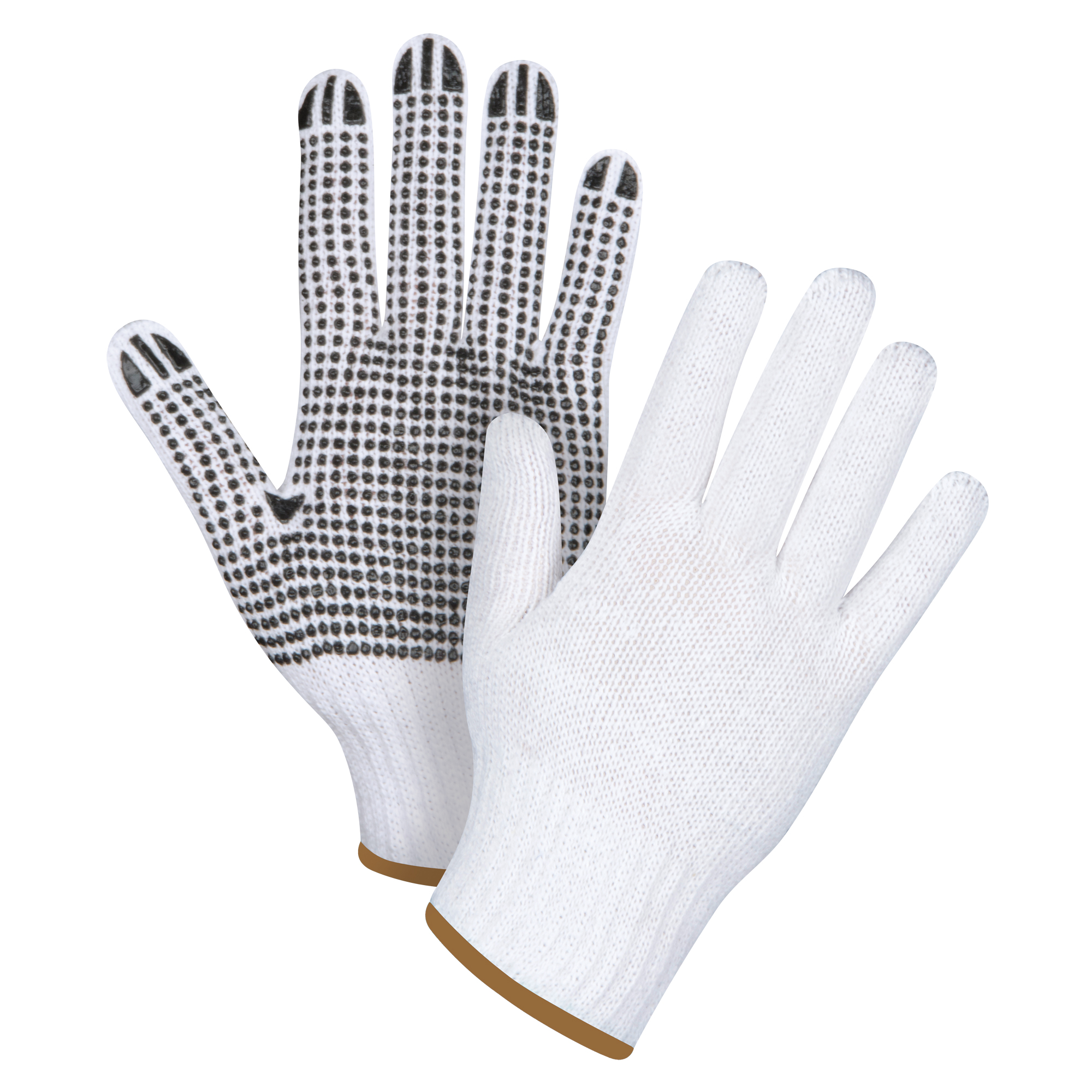 Gants tricotés à pois, Poly/coton, Un côté, Calibre 7, Grand