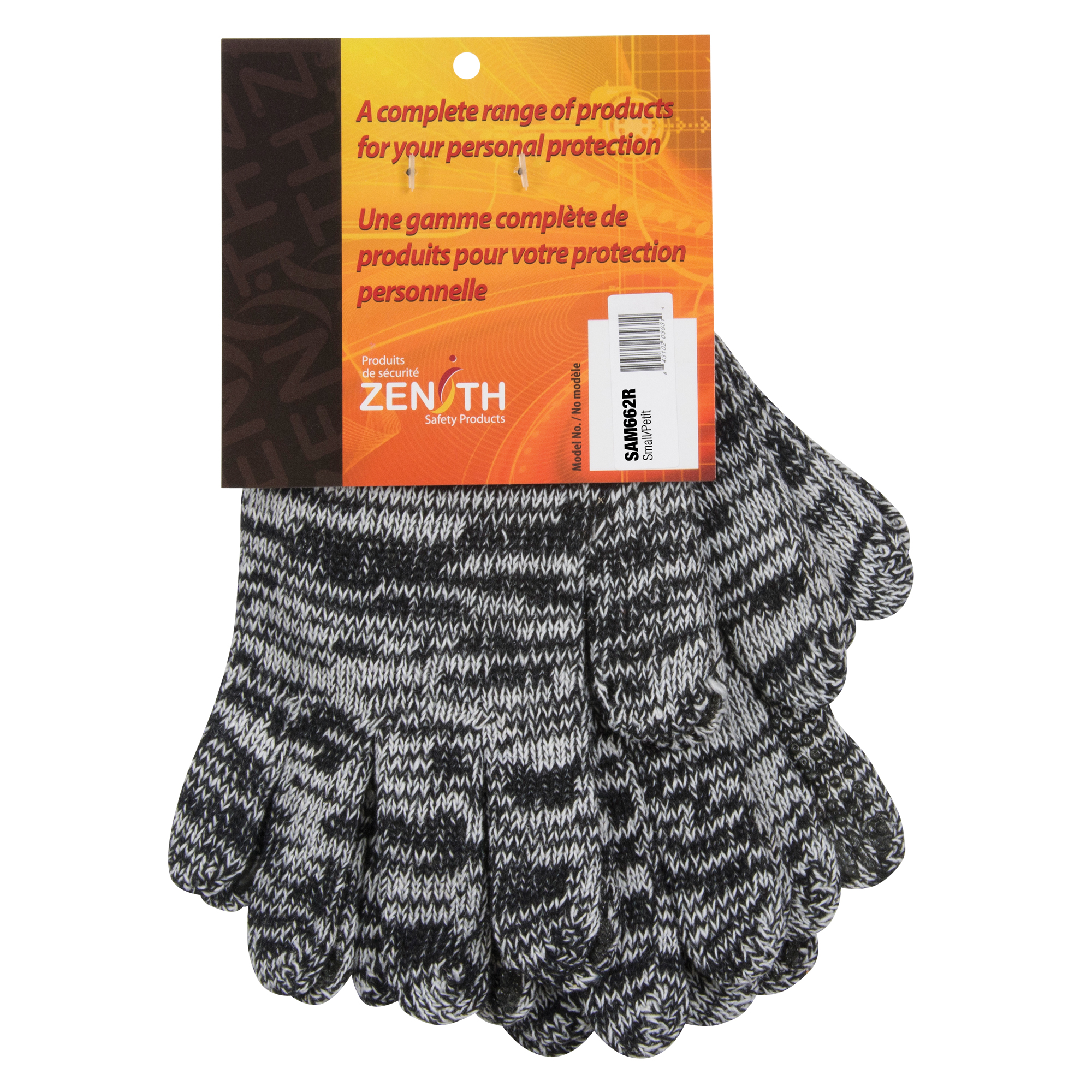 Gants tricotés à pois, Poly/coton, Un côté, Calibre 7, Petit