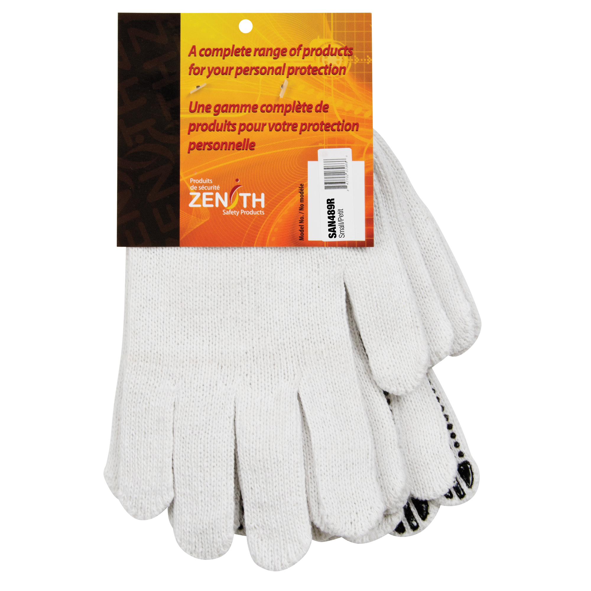 Gants tricotés à pois, Poly/coton, Un côté, Calibre 7, Petit