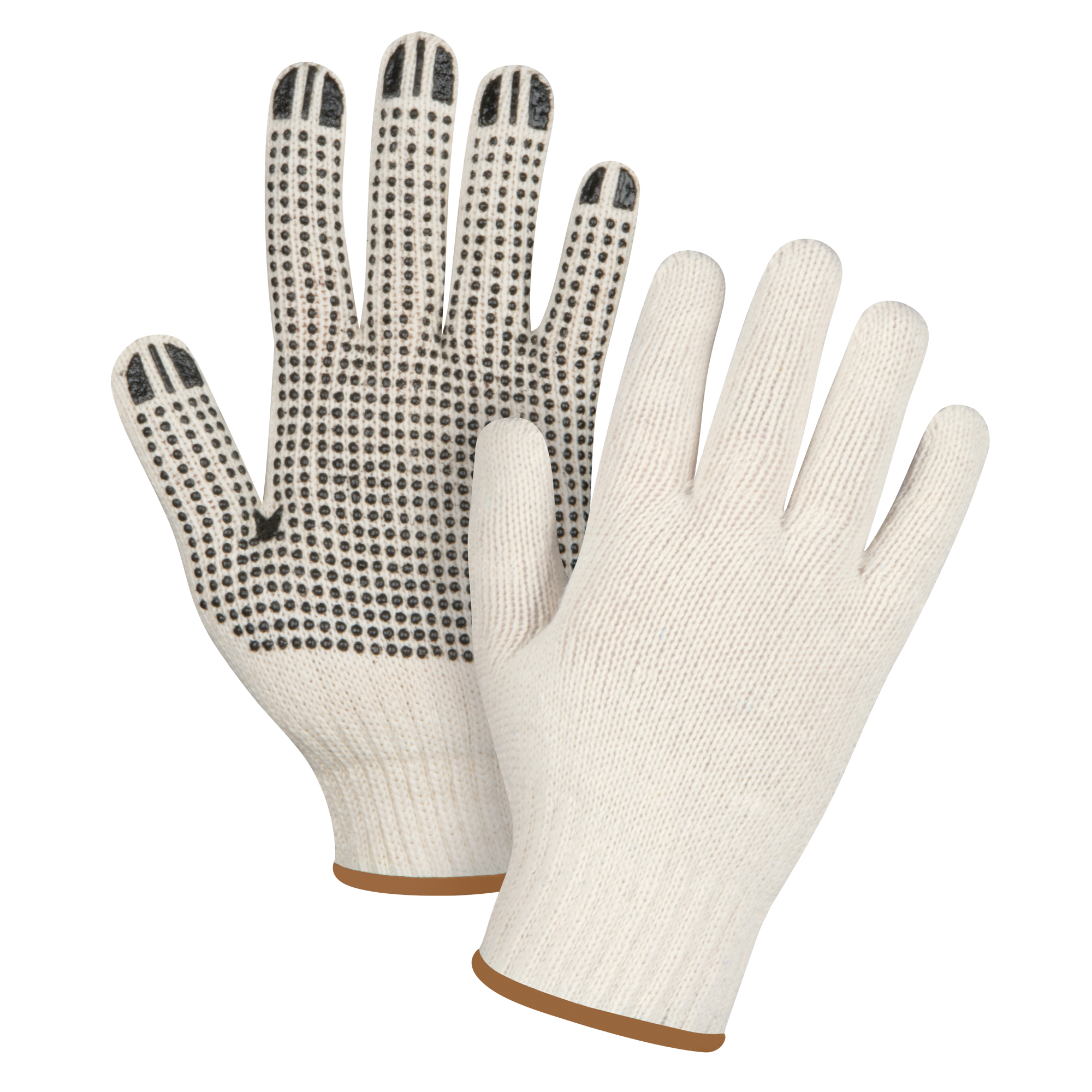 Gants tricotés de poids lourd, Poly/coton, Un côté, Calibre 7, Grand