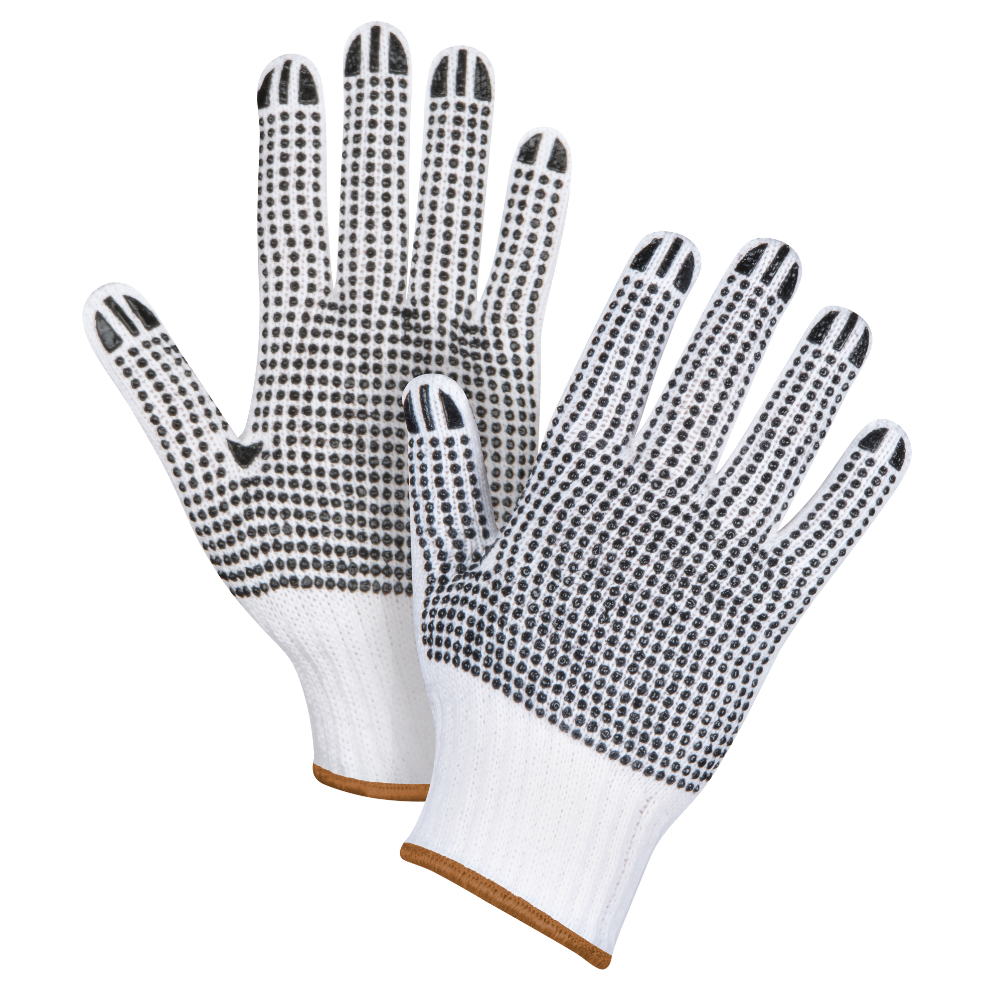 Gants tricotés deux côtés à pois, Poly/coton, Deux côtés, Calibre 7, Grand