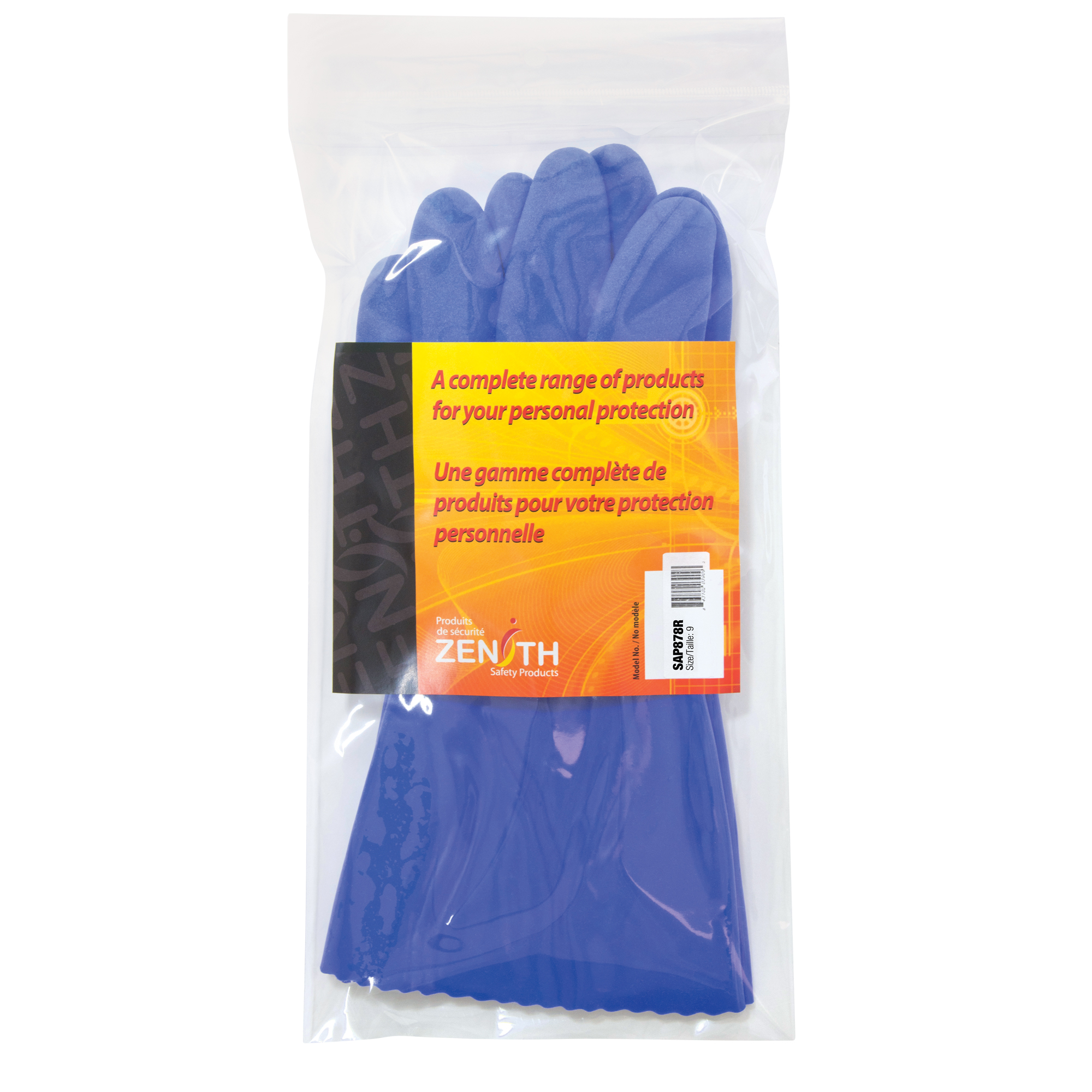 Gants ultra flexible, Taille 9, 12" lo, PVC, Doublure en Interlock, 45 mils