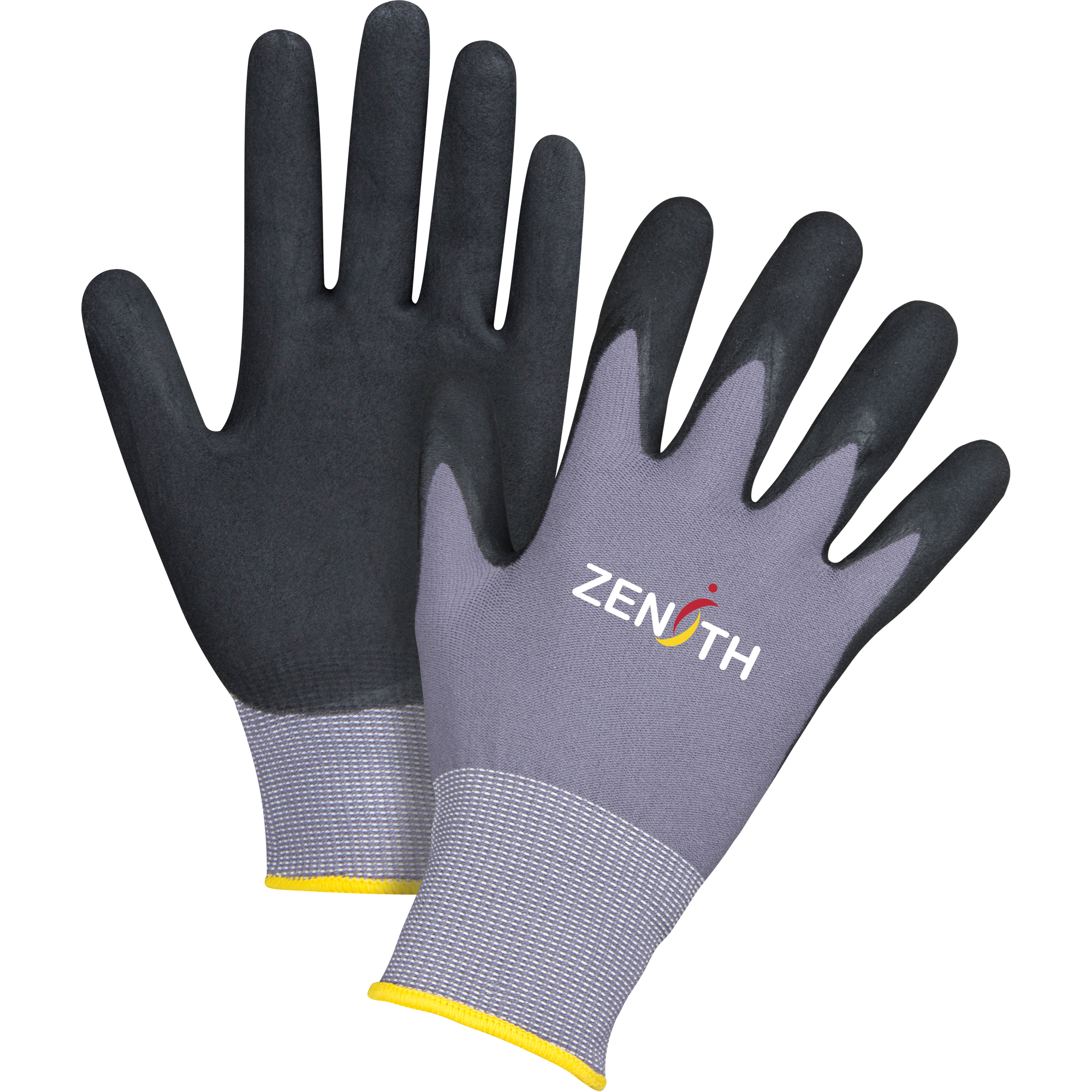 Gants ZX-1 de première qualité compatibles avec les écrans tactiles, 9/Grand, Rêvetement Nitrile/Mousse de nitrile, Calibre 15, Enveloppe en Nylon
