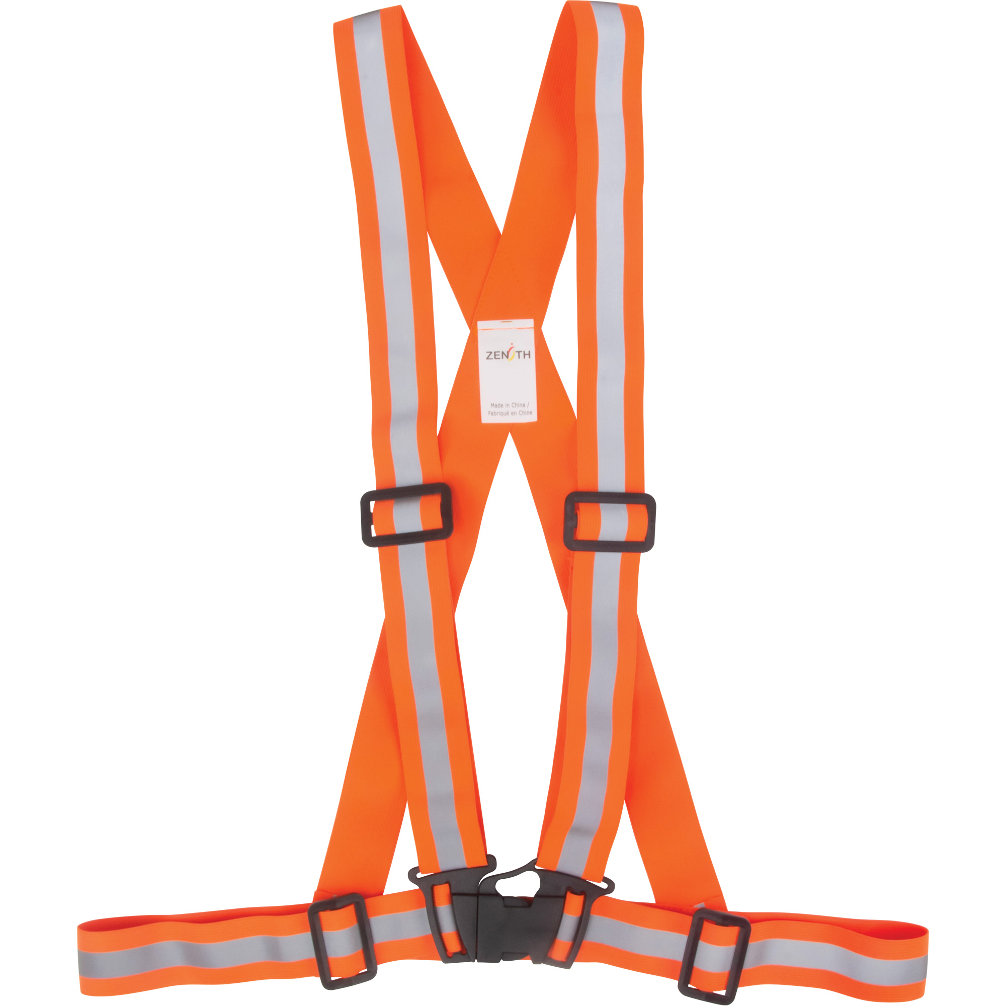 Harnais pour la circulation, Orange haute visibilité, Couleur réfléchissante Argent, Moyen