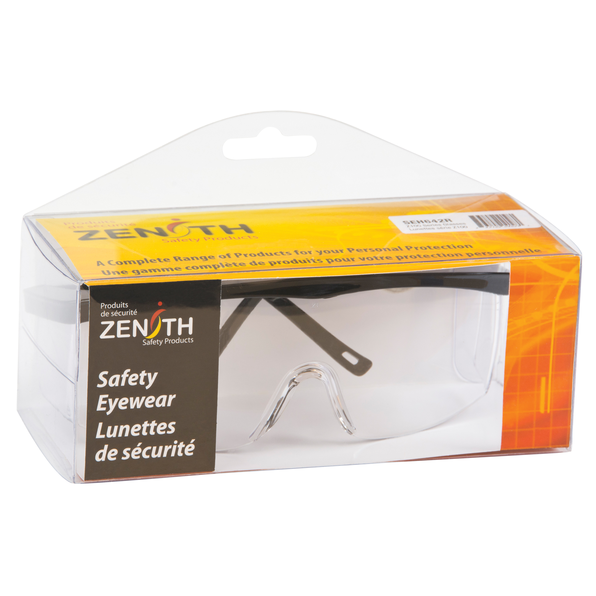 Lunettes de sécurité série Z100, Lentille Transparent, Anti-égratignures, Répond ou surpasse la norme CSA Z94.3