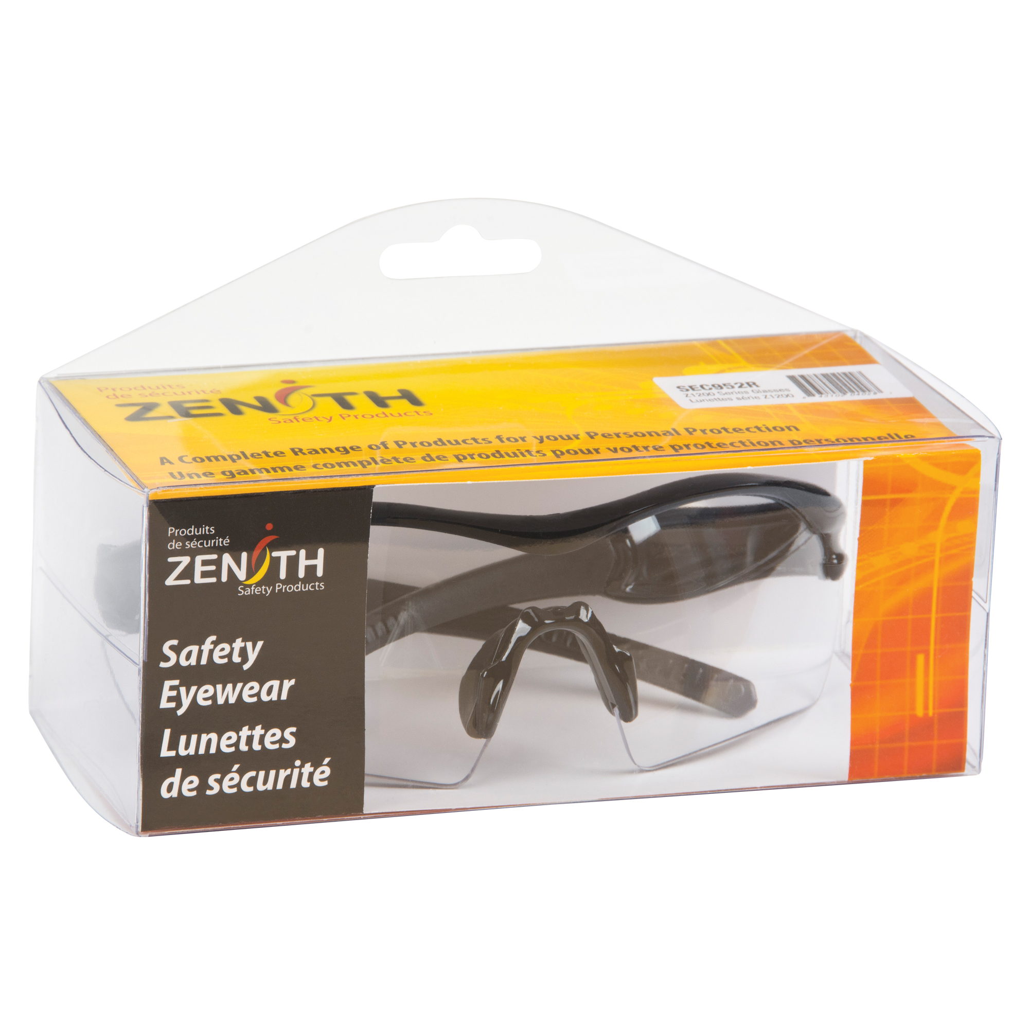 Lunettes de sécurité série Z1200, Lentille Transparent, Anti-égratignures, Répond ou surpasse la norme CSA Z94.3
