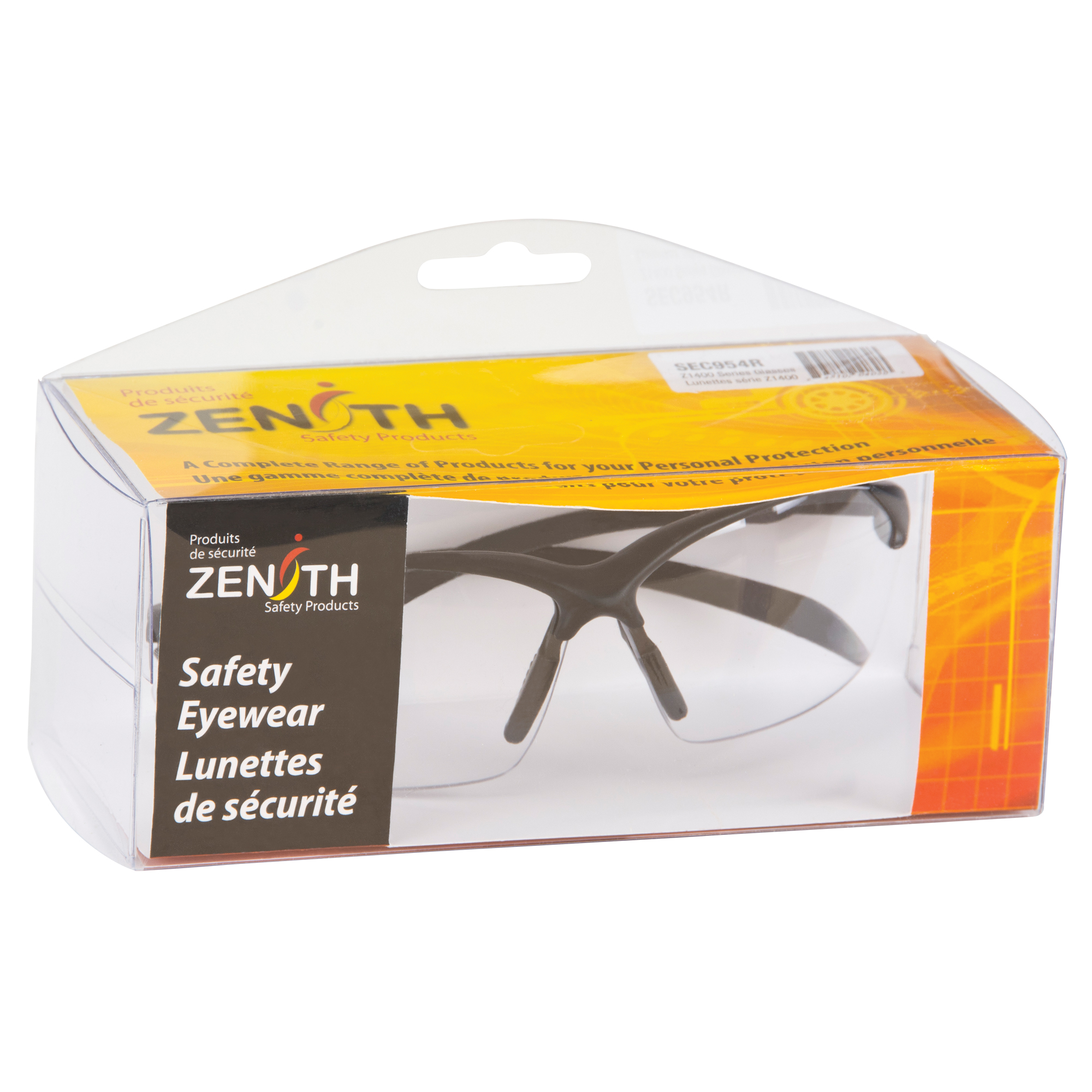 Lunettes de sécurité série Z1400, Lentille Transparent, Anti-égratignures, Répond ou surpasse la norme CSA Z94.3