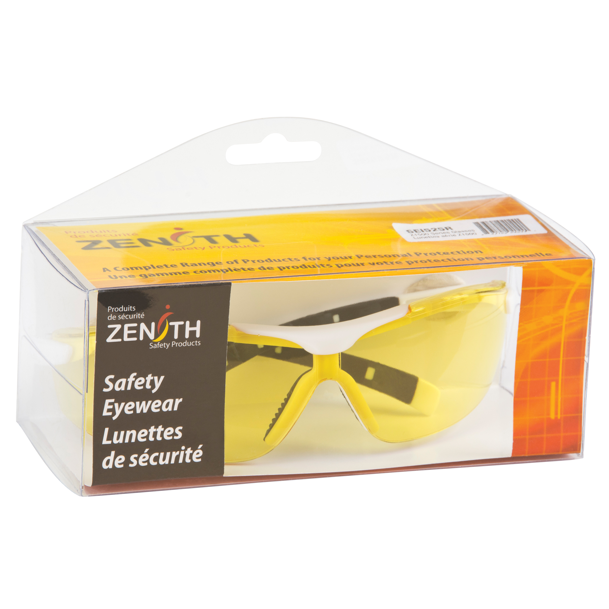 Lunettes de sécurité série Z1500, Lentille Ambrée, Anti-égratignures, Répond ou surpasse la norme CSA Z94.3