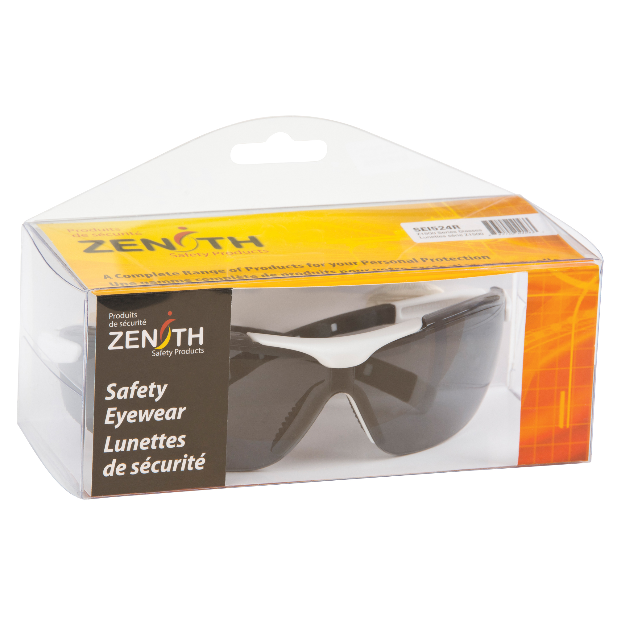 Lunettes de sécurité série Z1500, Lentille Grise/fumée, Anti-égratignures, Répond ou surpasse la norme CSA Z94.3