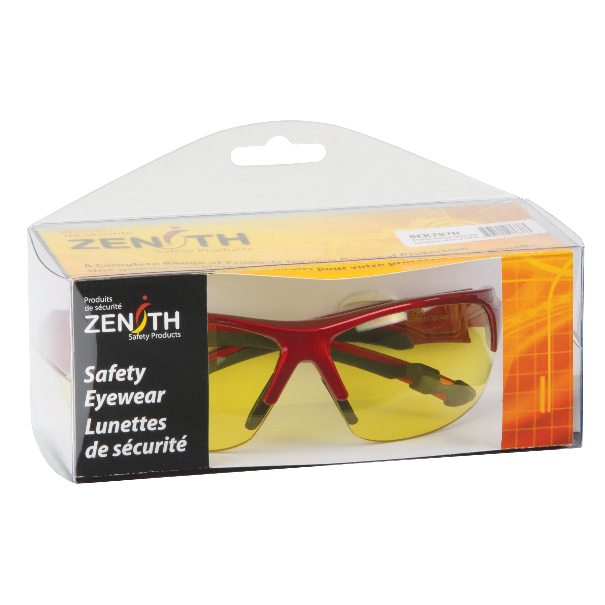 Lunettes de sécurité série Z1900, Lentille Ambrée, Anti-égratignures, Répond ou surpasse la norme CSA Z94.3