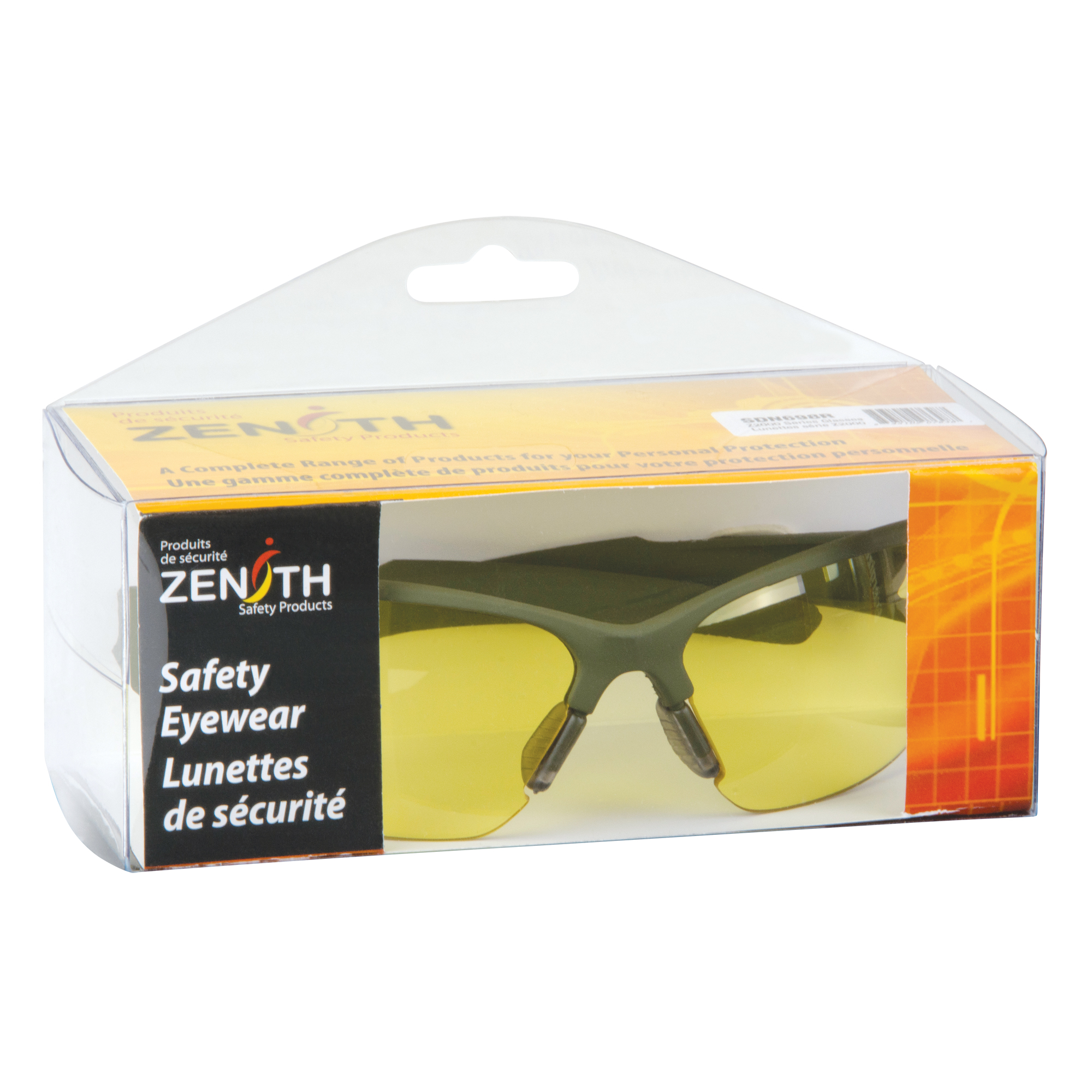 Lunettes de sécurité série Z2000, Lentille Ambrée, Anti-égratignures, Répond ou surpasse la norme CSA Z94.3