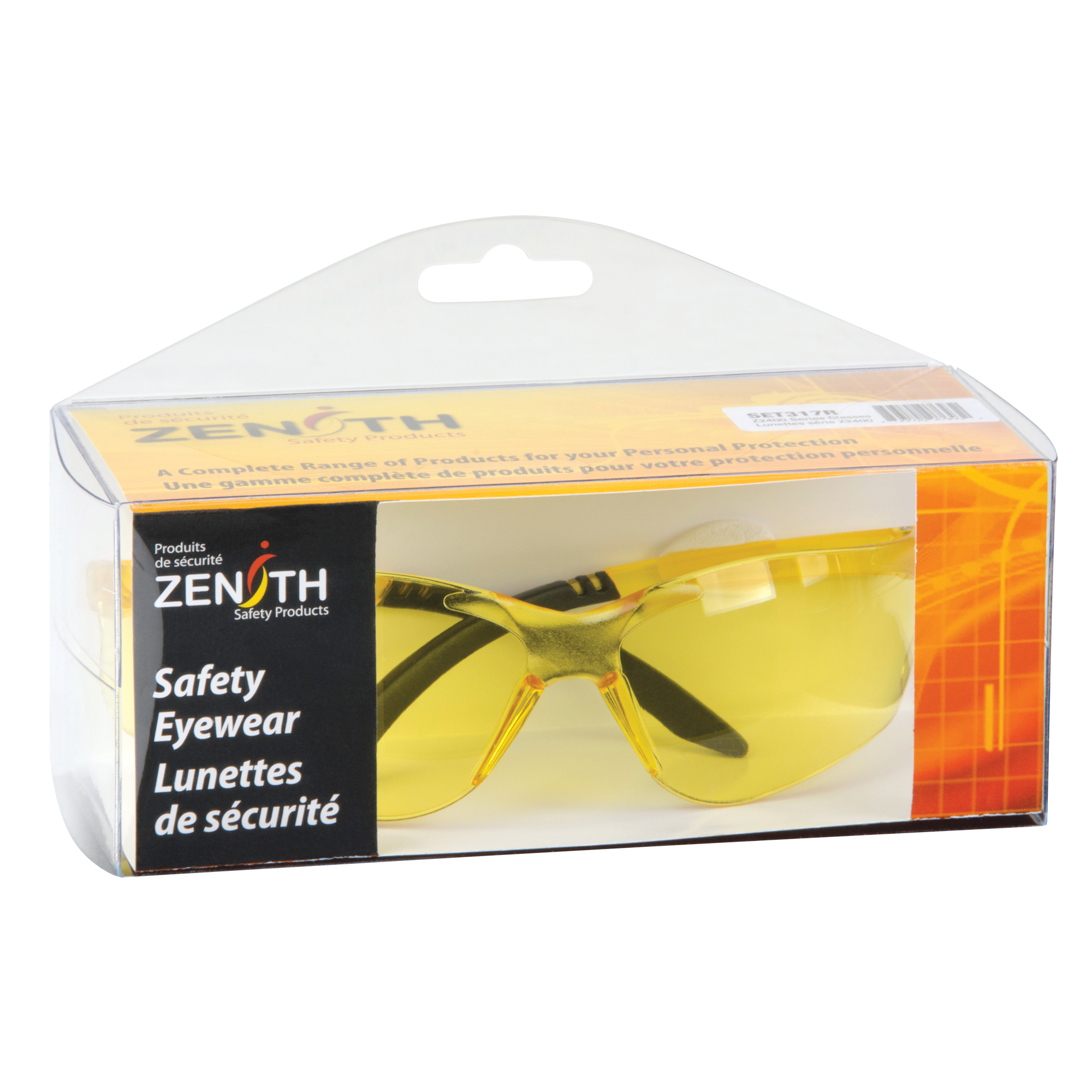Lunettes de sécurité série Z2400, Lentille Ambrée, Anti-égratignures, ANSI Z87+