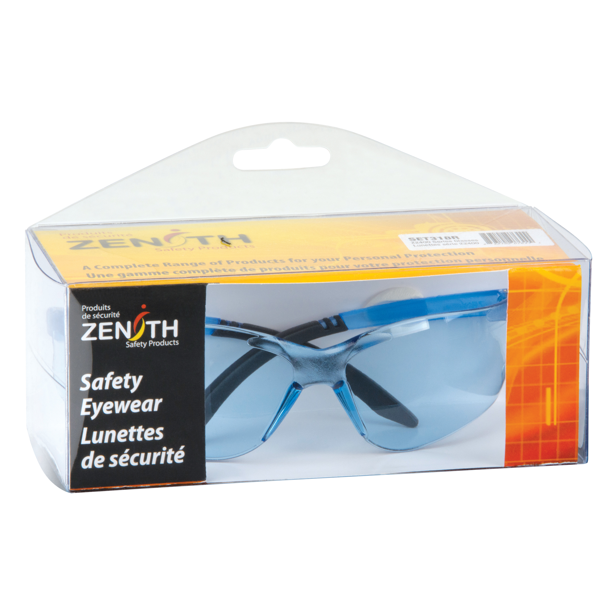 Lunettes de sécurité série Z2400, Lentille Bleu, Anti-égratignures, ANSI Z87+