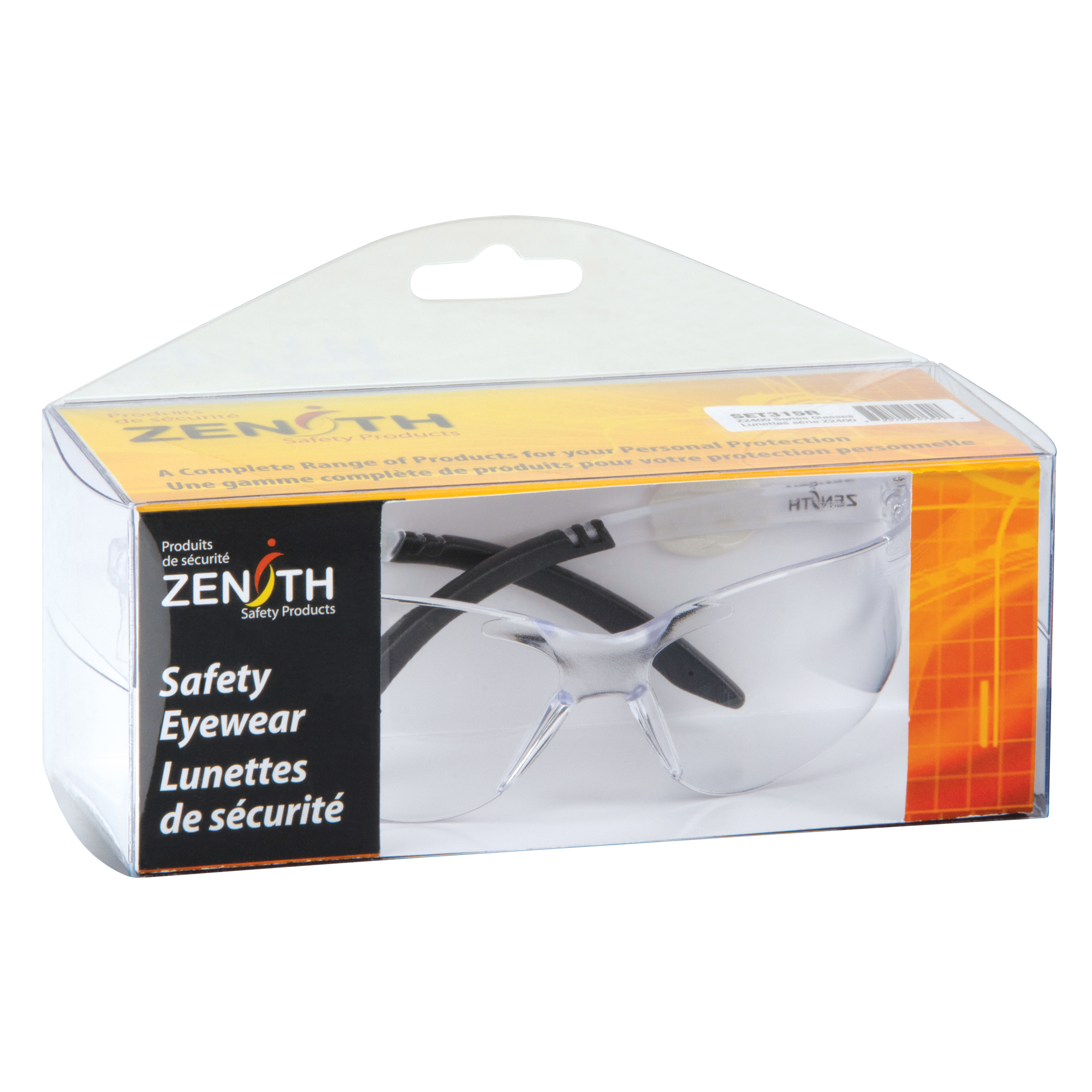 Lunettes de sécurité série Z2400, Lentille Transparent, Anti-égratignures, ANSI Z87+