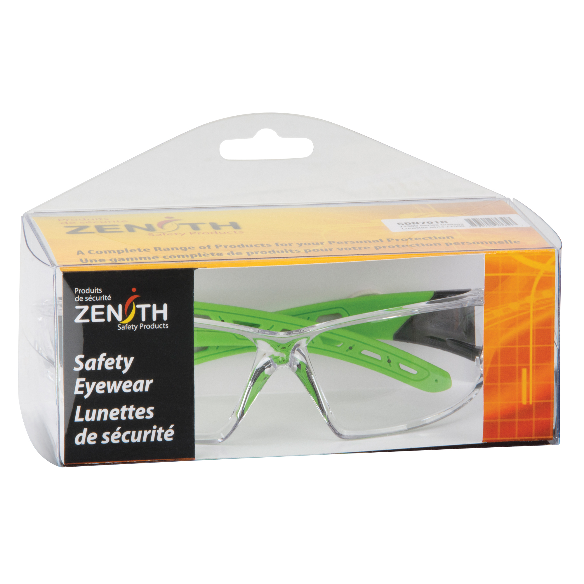 Lunettes de sécurité série Z2500, Lentille Transparent, Anti-égratignures, ANSI Z87+/Répond ou surpasse la norme CSA Z94.3