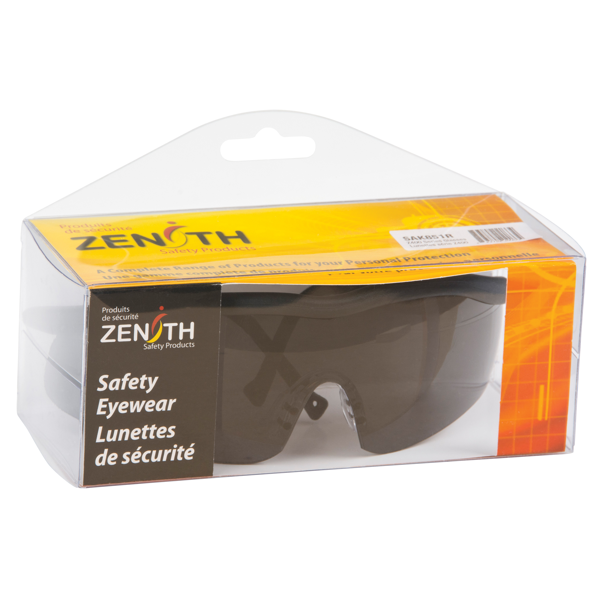Lunettes de sécurité série Z400, Lentille Grise/fumée, Anti-égratignures, ANSI Z87+/Répond ou surpasse la norme CSA Z94.3