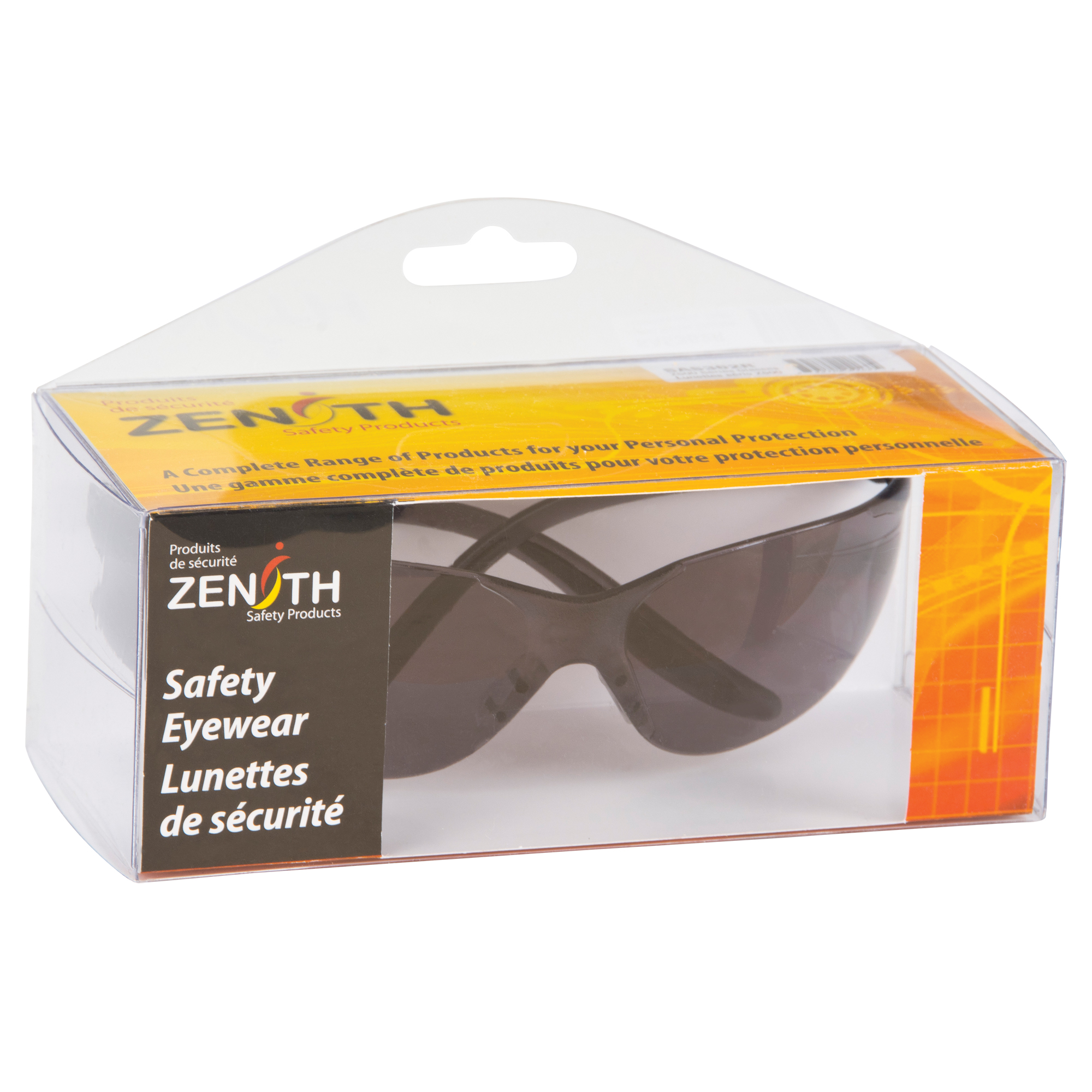 Lunettes de sécurité série Z500, Lentille Grise/fumée, Anti-égratignures, Répond ou surpasse la norme CSA Z94.3