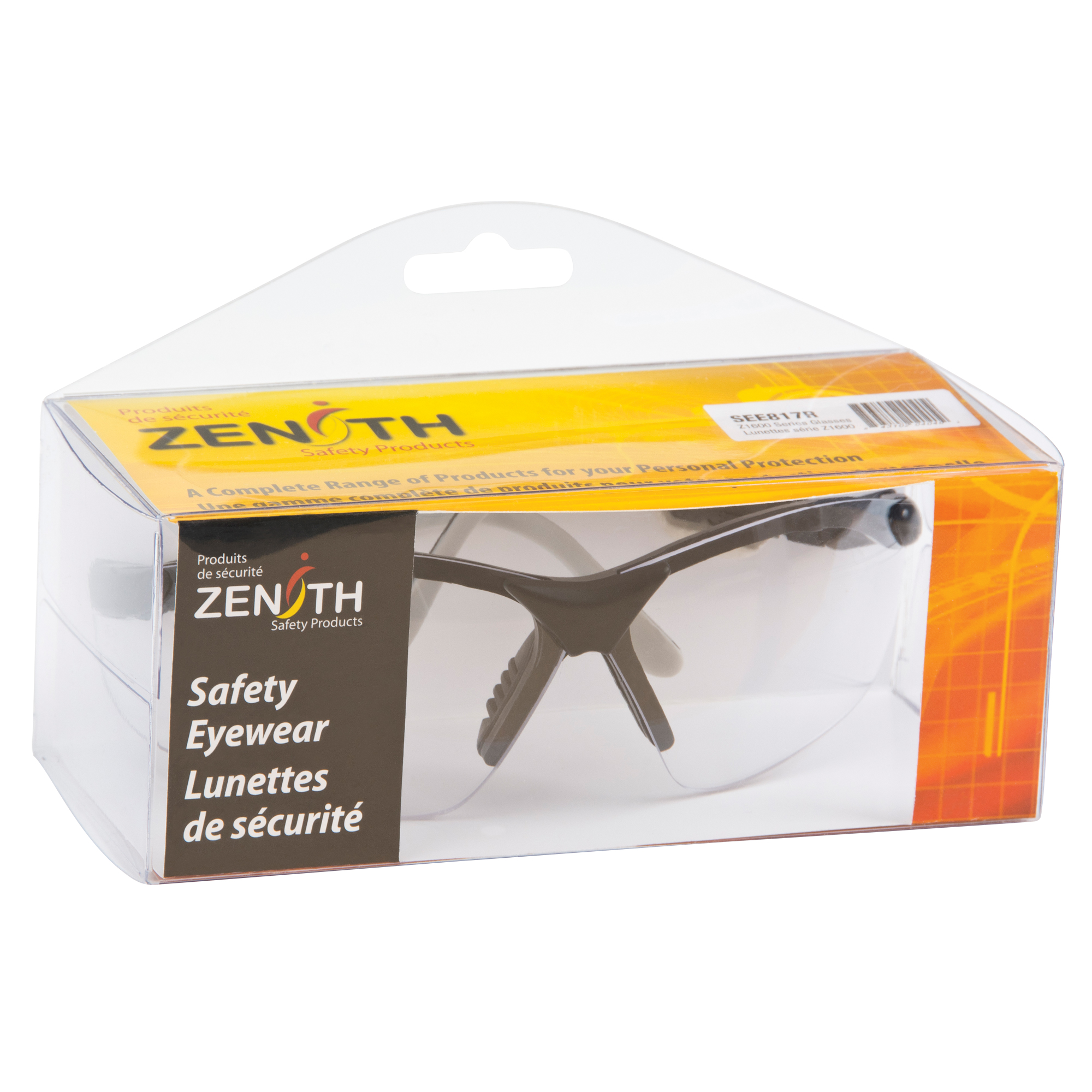 Lunettes de sécurité Z1600, Lentille Transparent, Anti-égratignures, Répond ou surpasse la norme CSA Z94.3