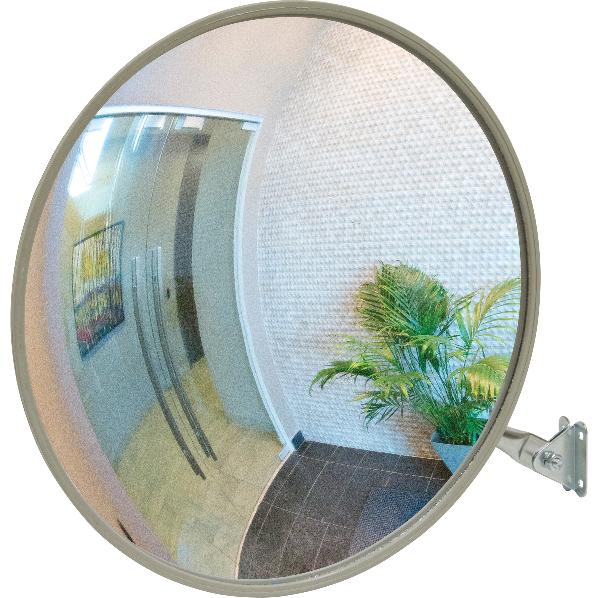 Miroir convexe avec bras télescopique, Intérieur/Extérieur, Diamètre 12"