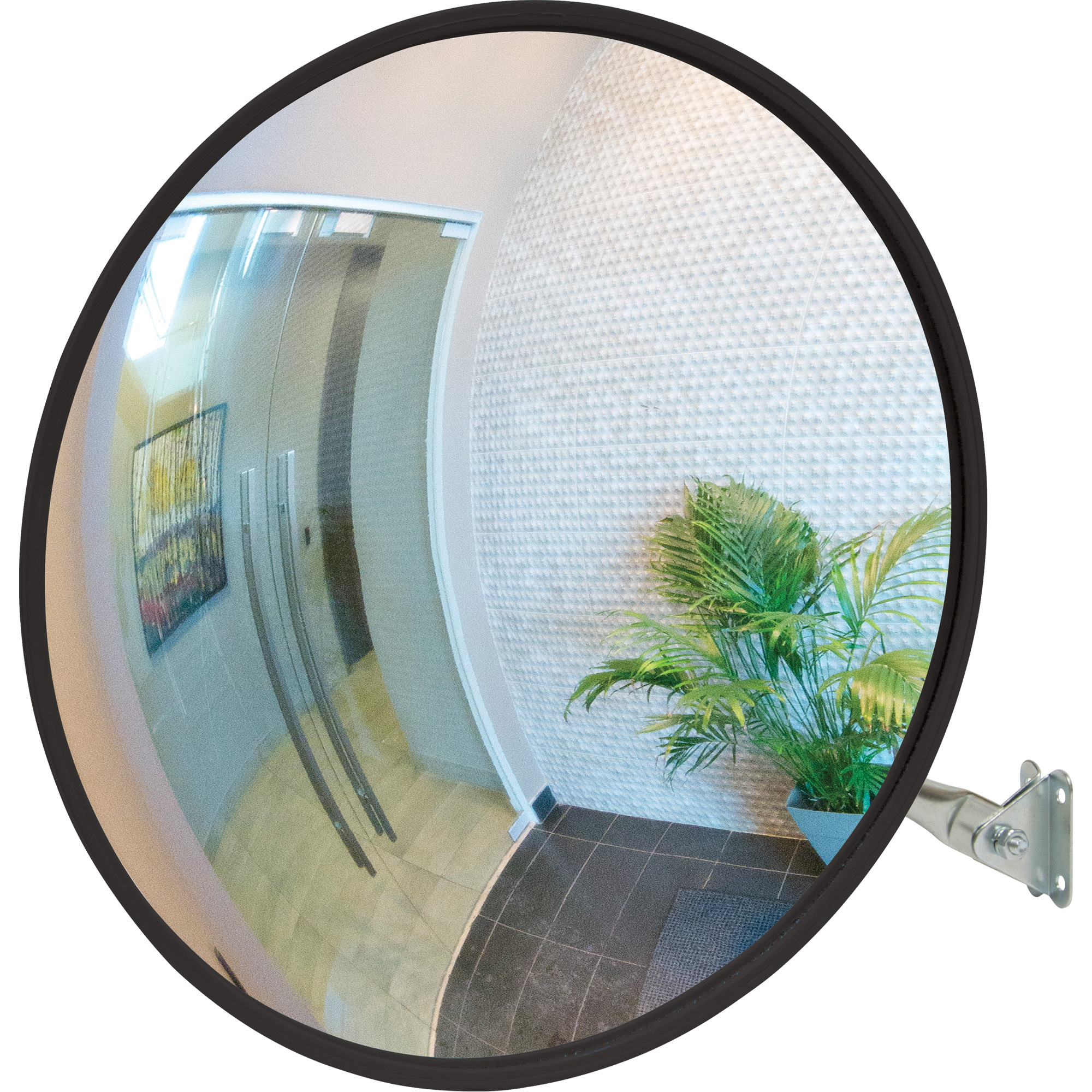 Miroir convexe avec bras télescopique, Intérieur/Extérieur, Diamètre 18"