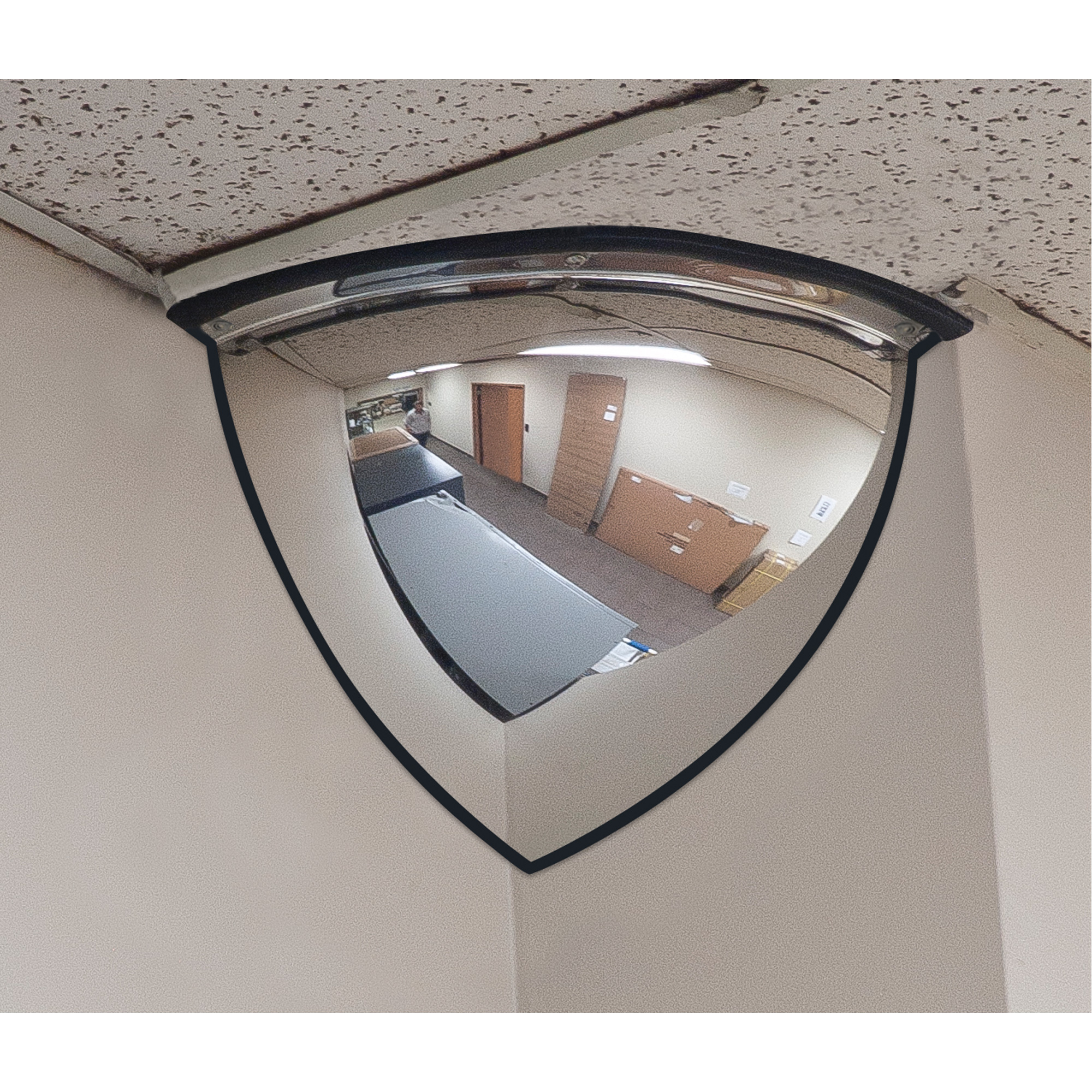 Miroir en dôme 90°, Quart de dôme, Dessus ouvert, Diamètre 20"