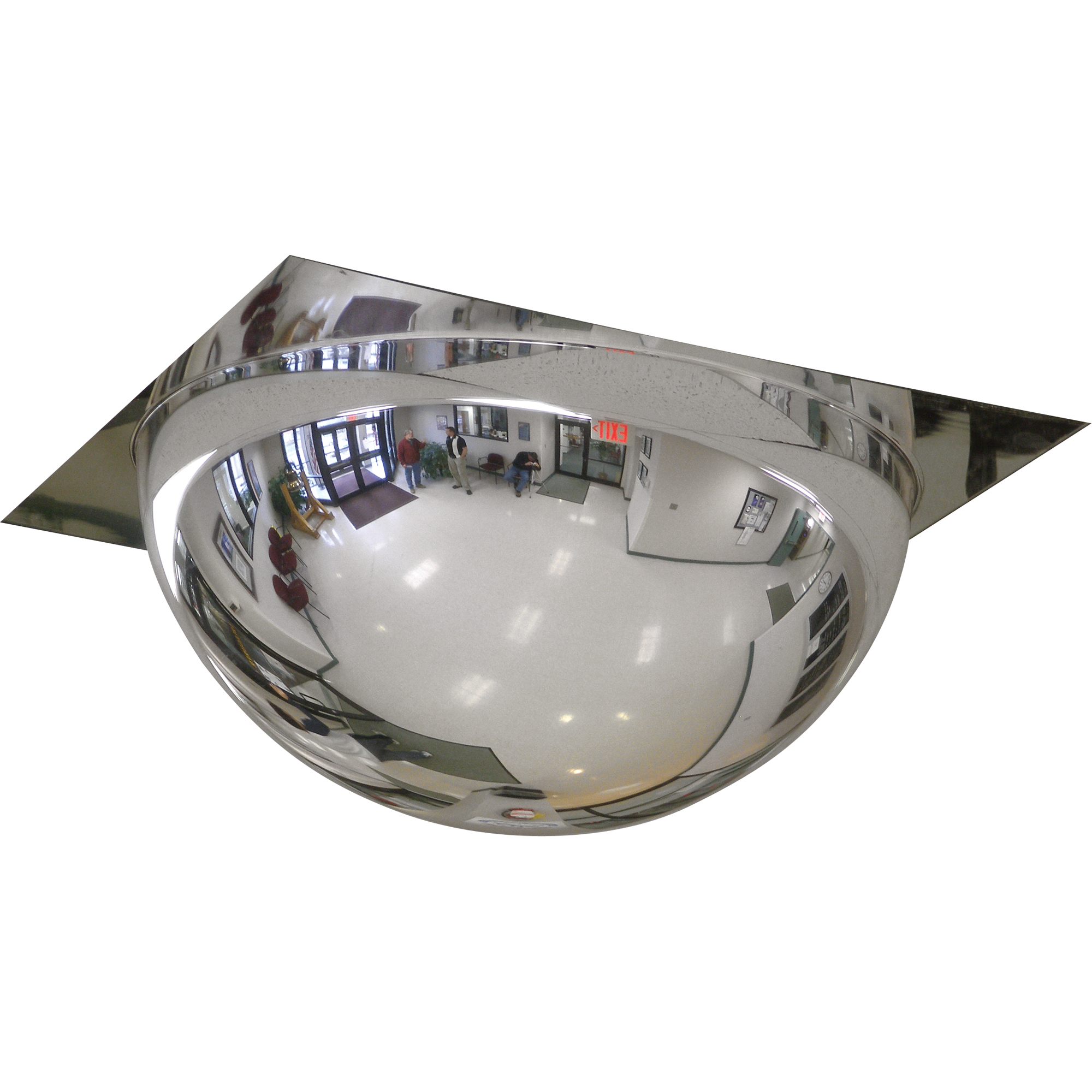Miroir en dôme avec panneau pour plafond suspendu, Dôme complet, Dessus ouvert, Diamètre 24"