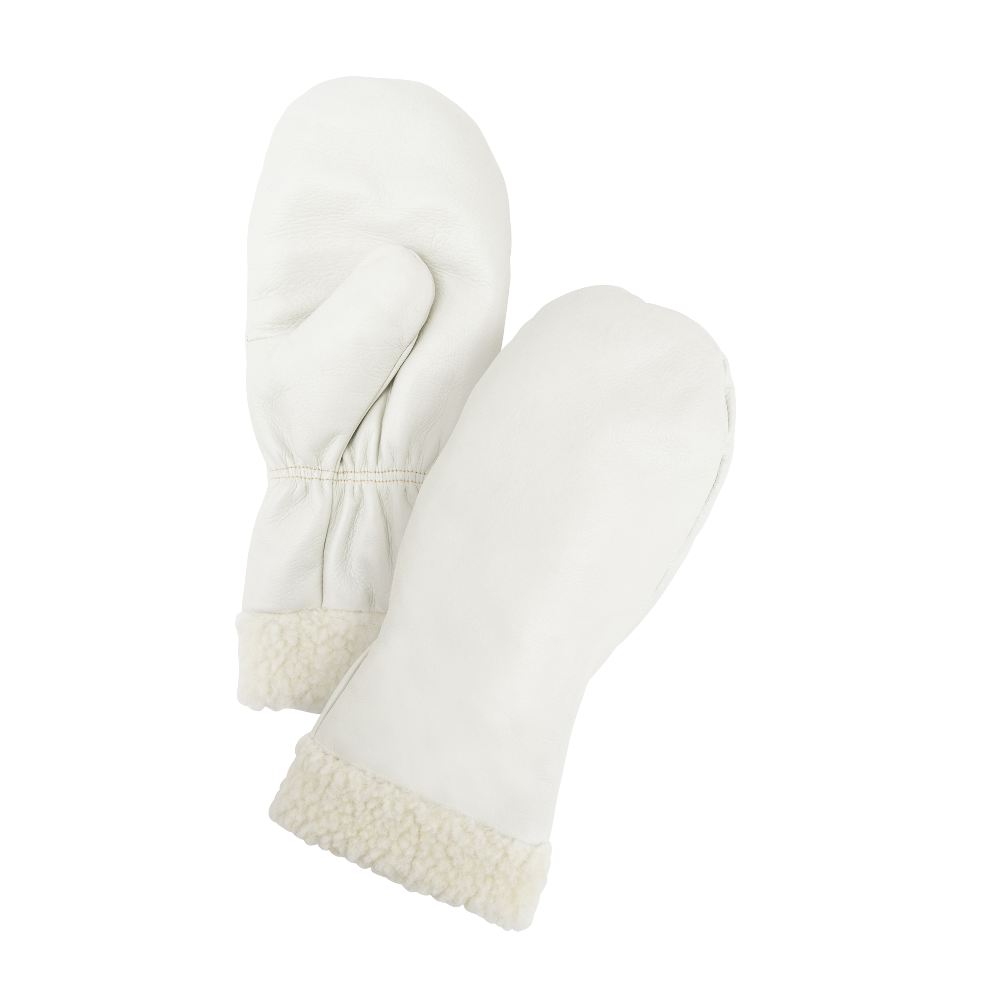 Mitaines d'hiver en cuir fleur de première qualité doublées de boa, Taille Grand, Mitaine