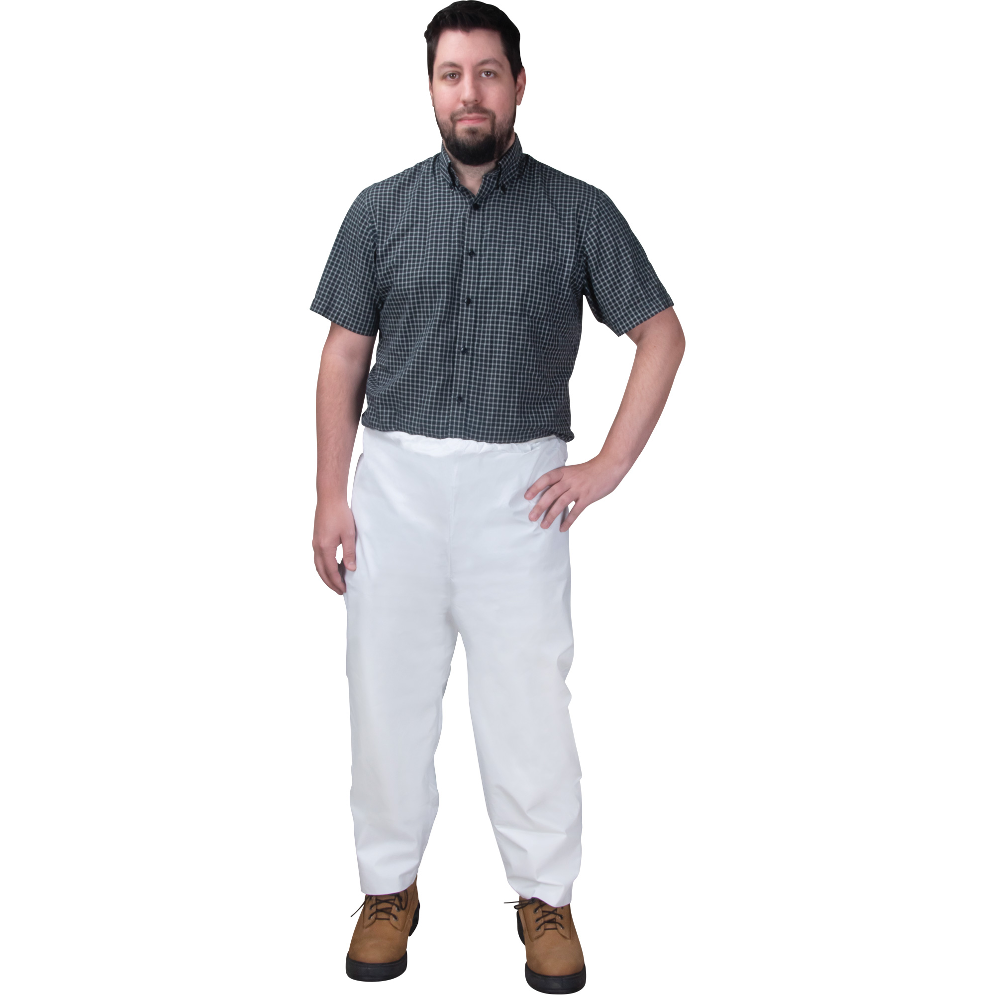Pantalon jetable, Microporeux, Grand, Blanc