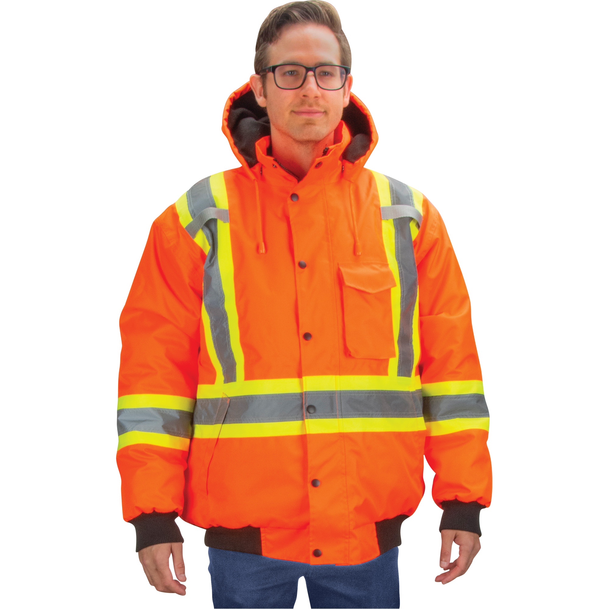 Parka d'hiver imperméable 7-en-1, Orange haute visibilité, T-Grand