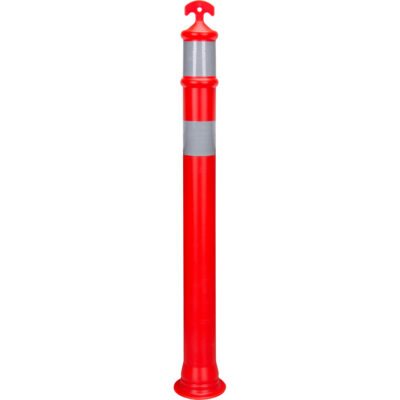 Poteau délinéateur à visibilité élevée à dessus en T, 42" h, Orange