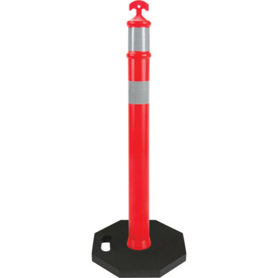 Poteau délinéateur haute visibilité, 42" h, Orange