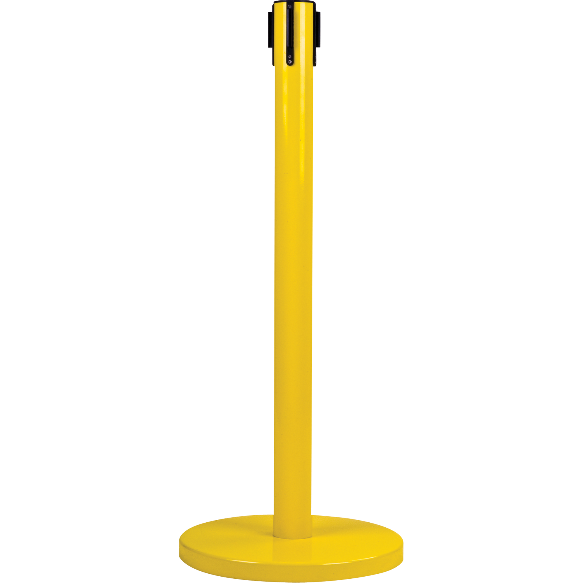 Poteau récepteur pour barrières sur pieds pour le contrôle des foules, Hauteur de 35", Jaune