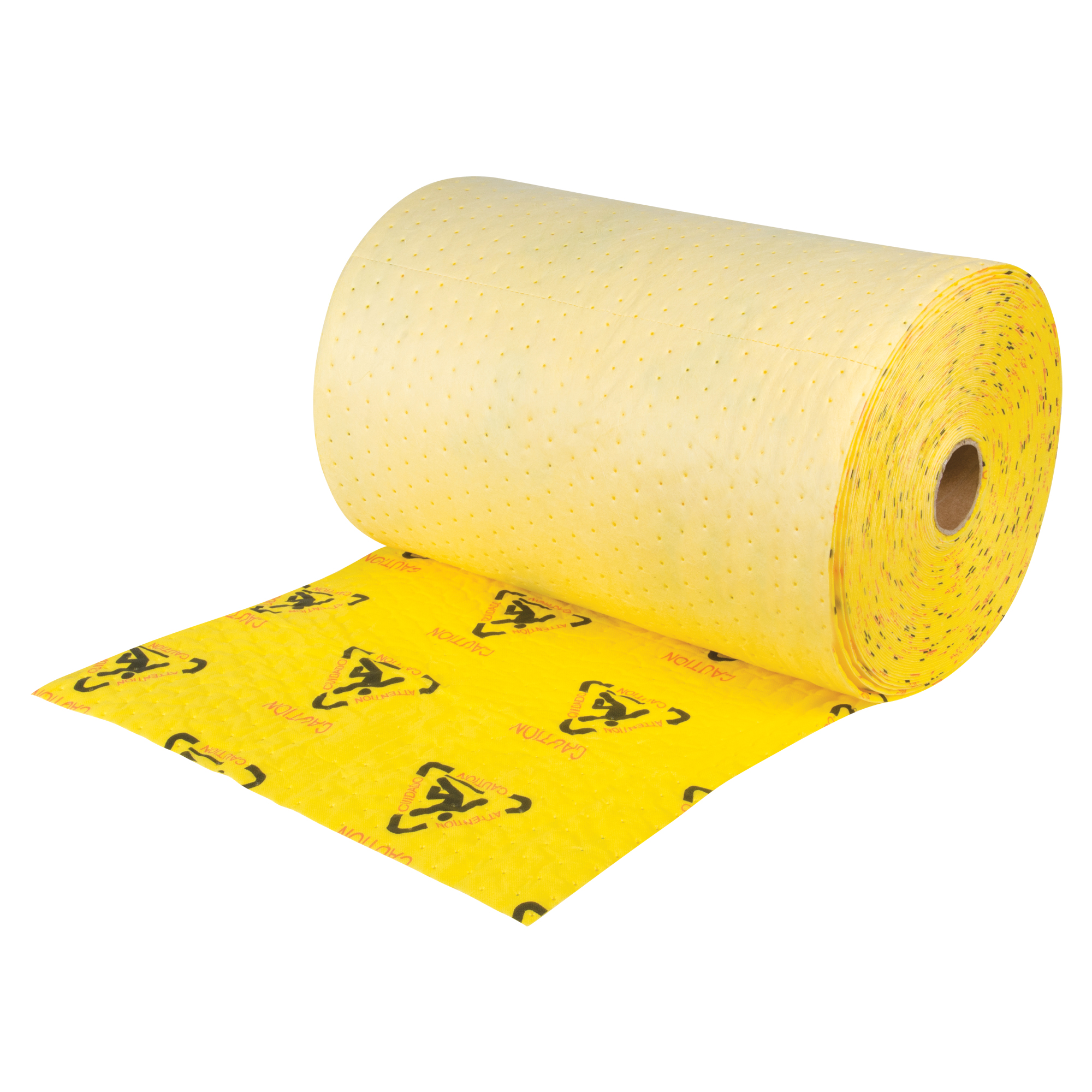 Rouleaux d'avertissement de première qualité - absorbants haute visibilité, Lourd, 150' lo x 24" la, Absorption 37,6 gal.