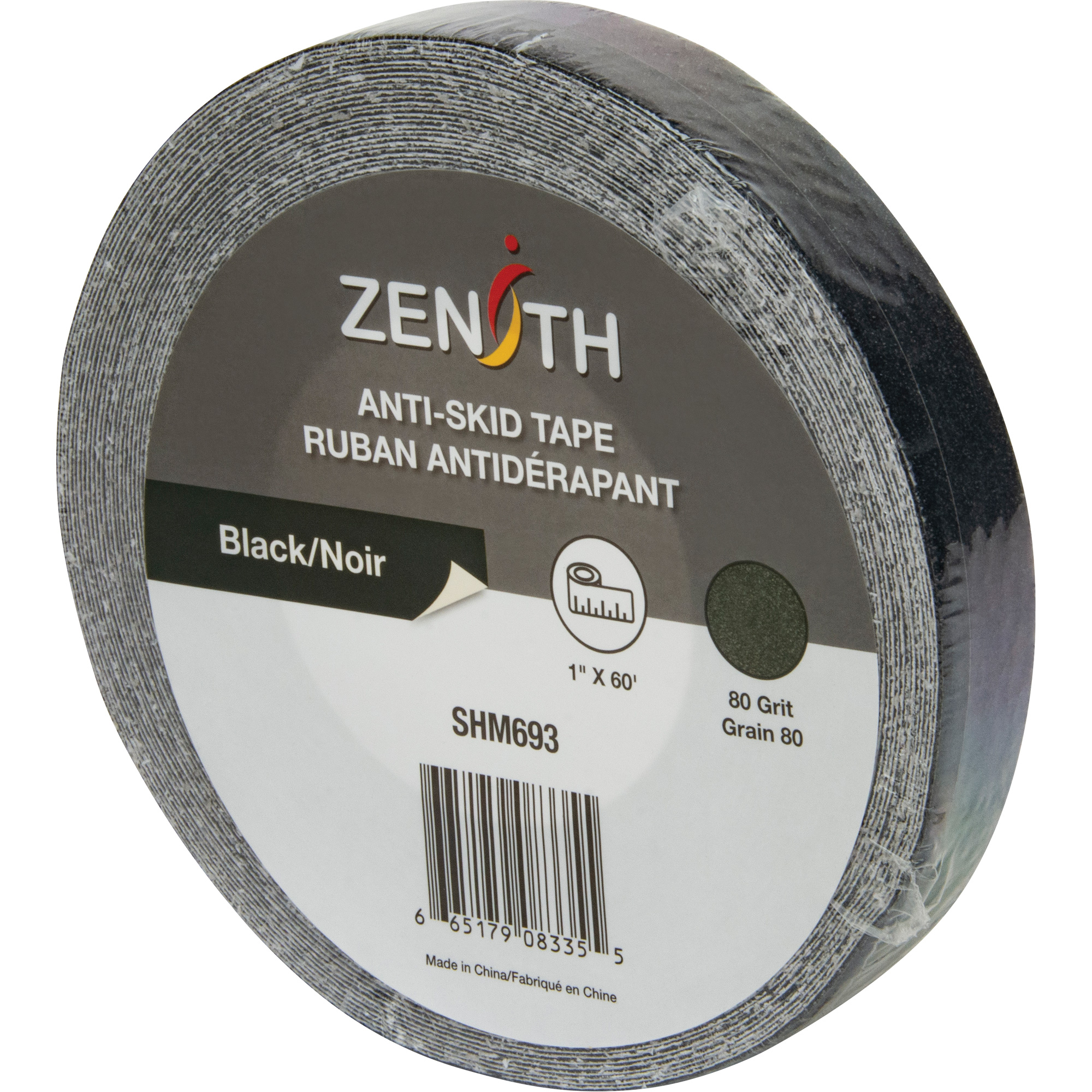 Ruban antidérapant, 1" x 60', Noir