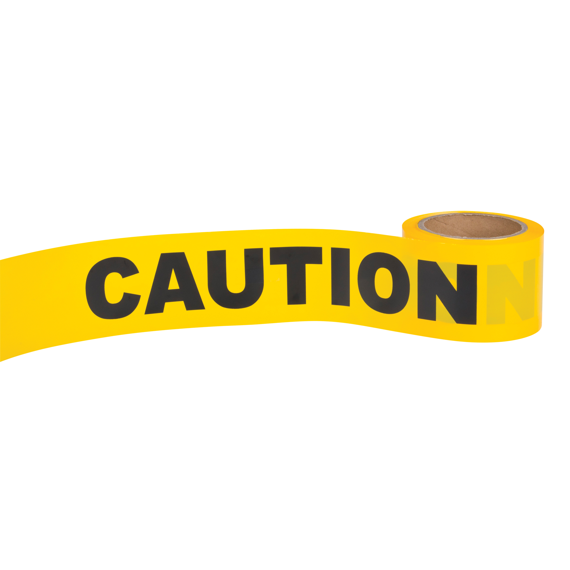 Ruban pour barricade «Caution», Anglais, 3" la x 300' lo, 1,5 mil, Noir sur jaune