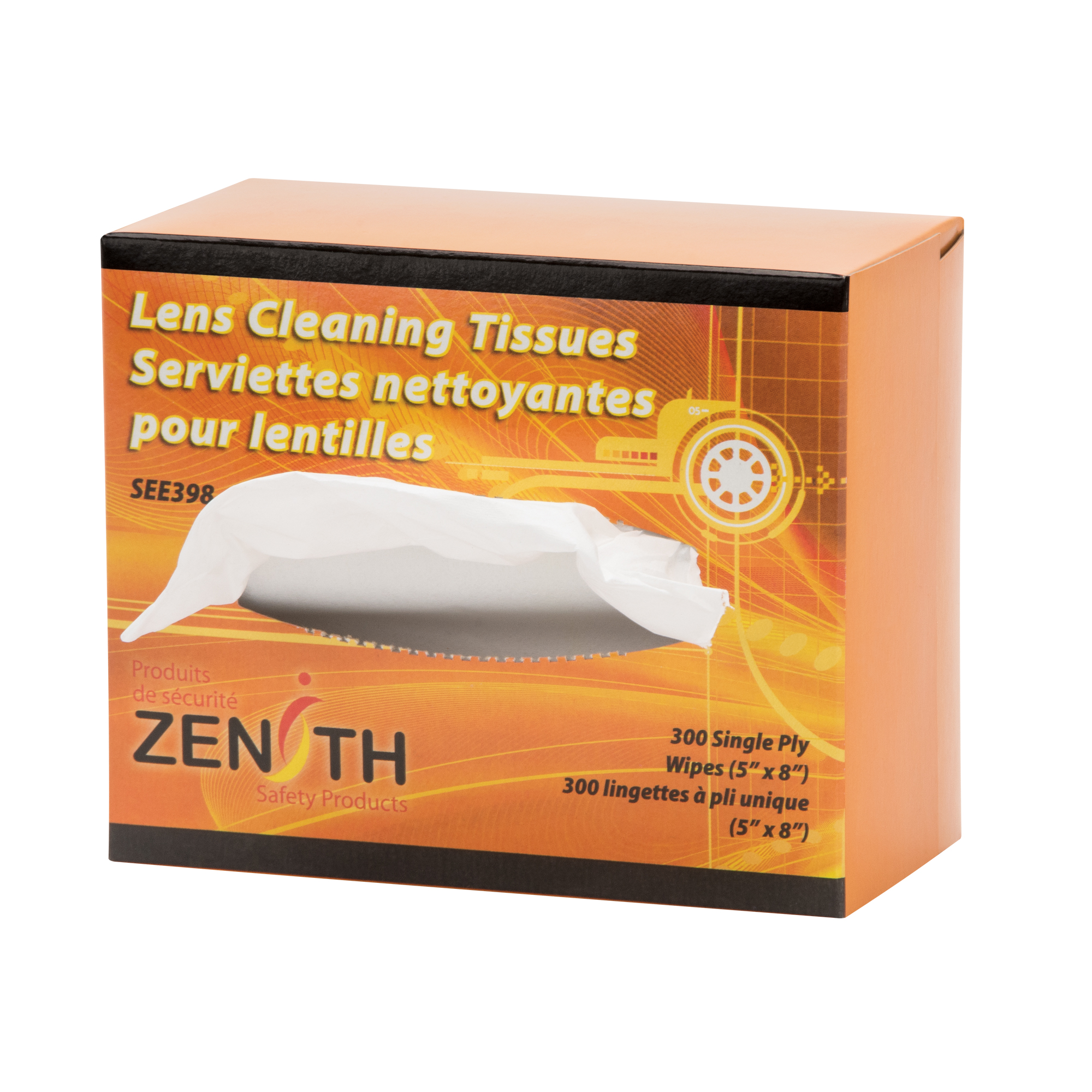 Serviettes nettoyantes pour lentilles, 5" x 8", 300 /pqt.
