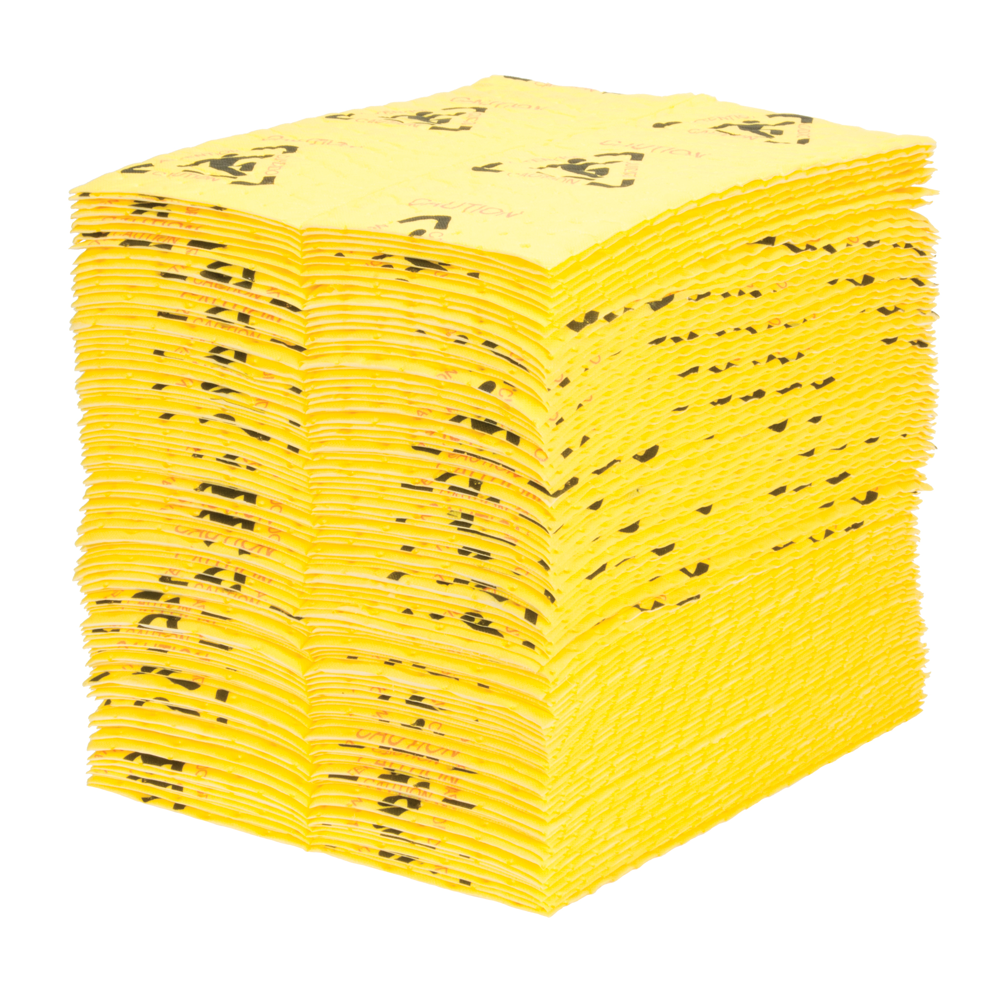 Tampons d'avertissement de première qualité - absorbants haute visibilité, Universel, 15" x 18", 24,4 gal. d'absorption