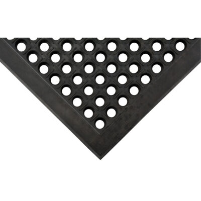 Tapis antifatigue, À fentes, 3' x 5' x 7/8", Noir, Caoutchouc naturel