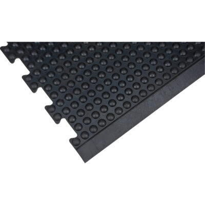 Tapis antifatigue en dôme, À bulles, 3' x 4' x 1/2", Noir, Caoutchouc