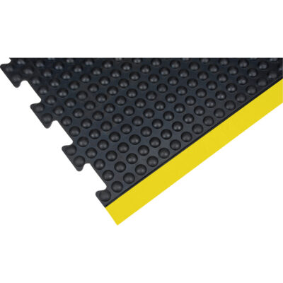 Tapis antifatigue en dôme, À bulles, 3' x 4' x 1/2", Noir, Caoutchouc
