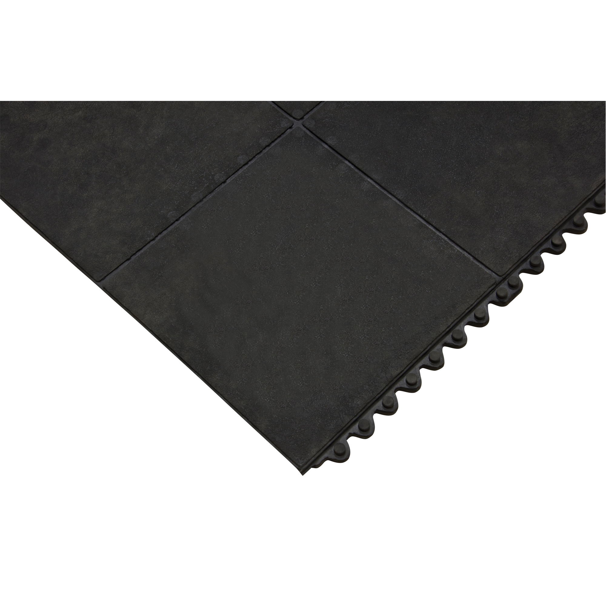 Tapis antifatigue, Lisse, 3' x 3' x 1/2", Noir, Caoutchouc naturel