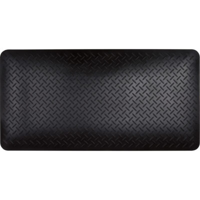 Tapis antifatigue, Losange, 1-2/3' x 3-1/4' x 3/4", Noir, Polyuréthane