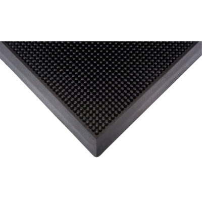 Tapis d'entrée extérieure, Caoutchouc, Grattoir Type, Motif Texturé, 3' x 6', Noir