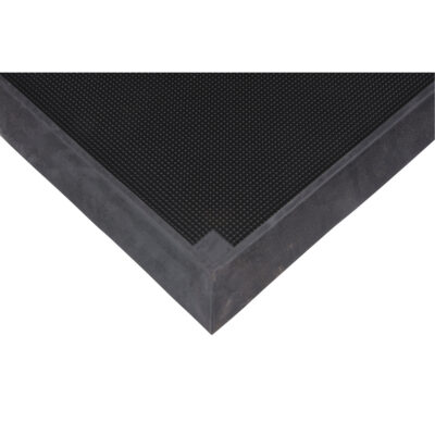 Tapis pour l'assainissement des chaussures, Caoutchouc, 2-2/3' la x 3-1/4' lo x 2-1/2" épais, Noir