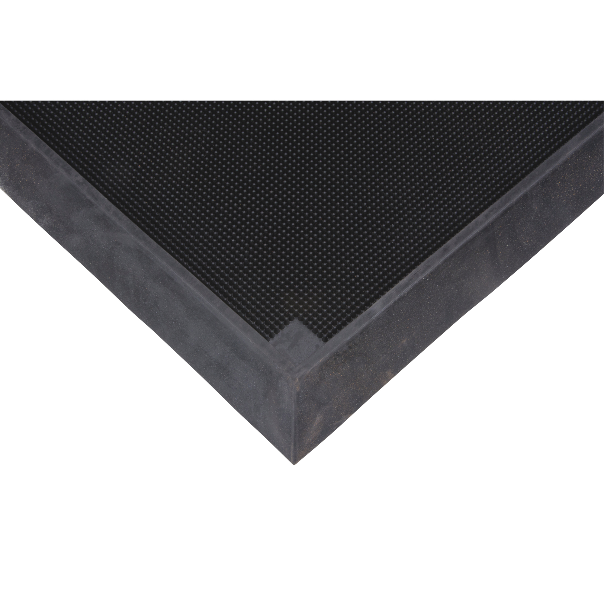 Tapis pour l'assainissement des chaussures, Caoutchouc, 2-2/3' la x 3-1/4' lo x 2-1/2" épais, Noir