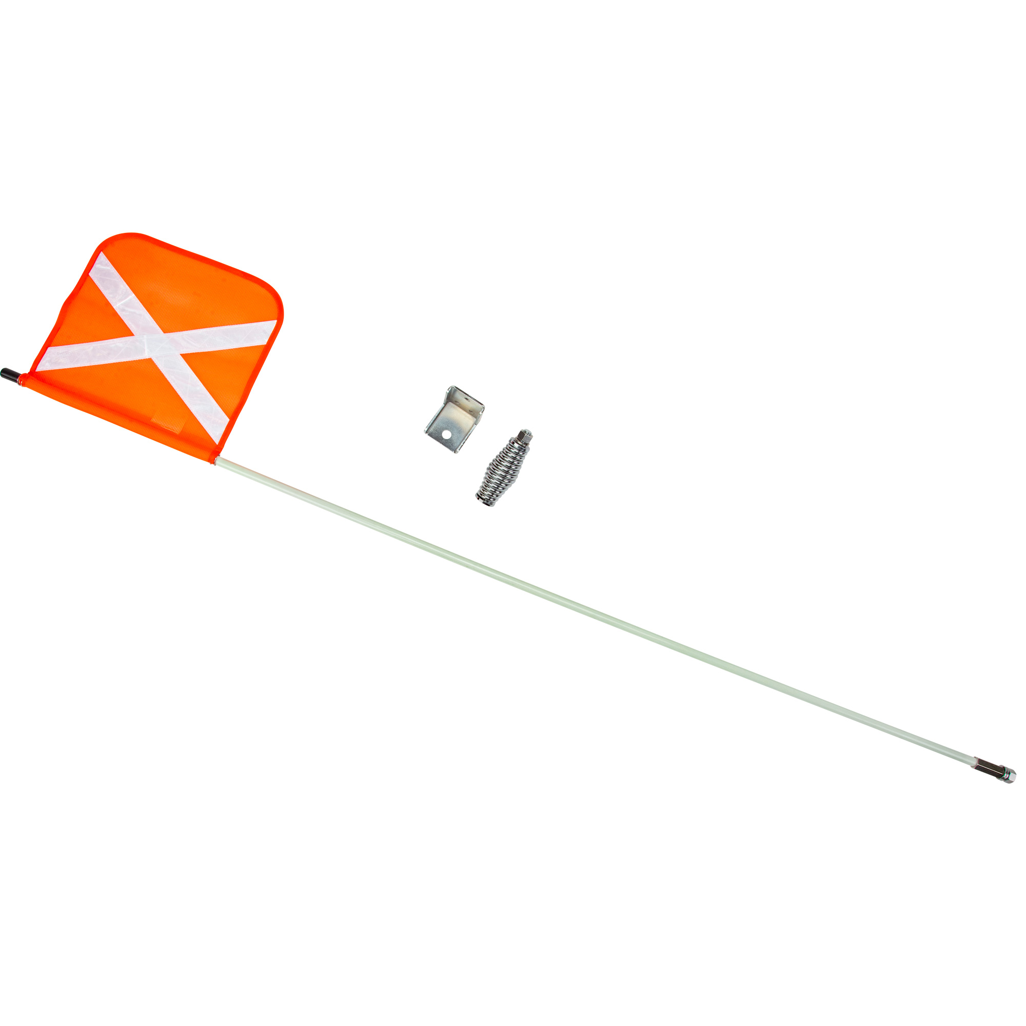 Tige de sécurité robuste, Fixation Fileté, Hauteur 5', Orange avec X réfléchissant