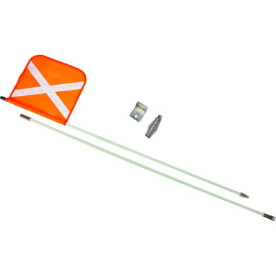 Tige de sécurité robuste, Fixation Fileté, Hauteur 8', Orange avec X réfléchissant