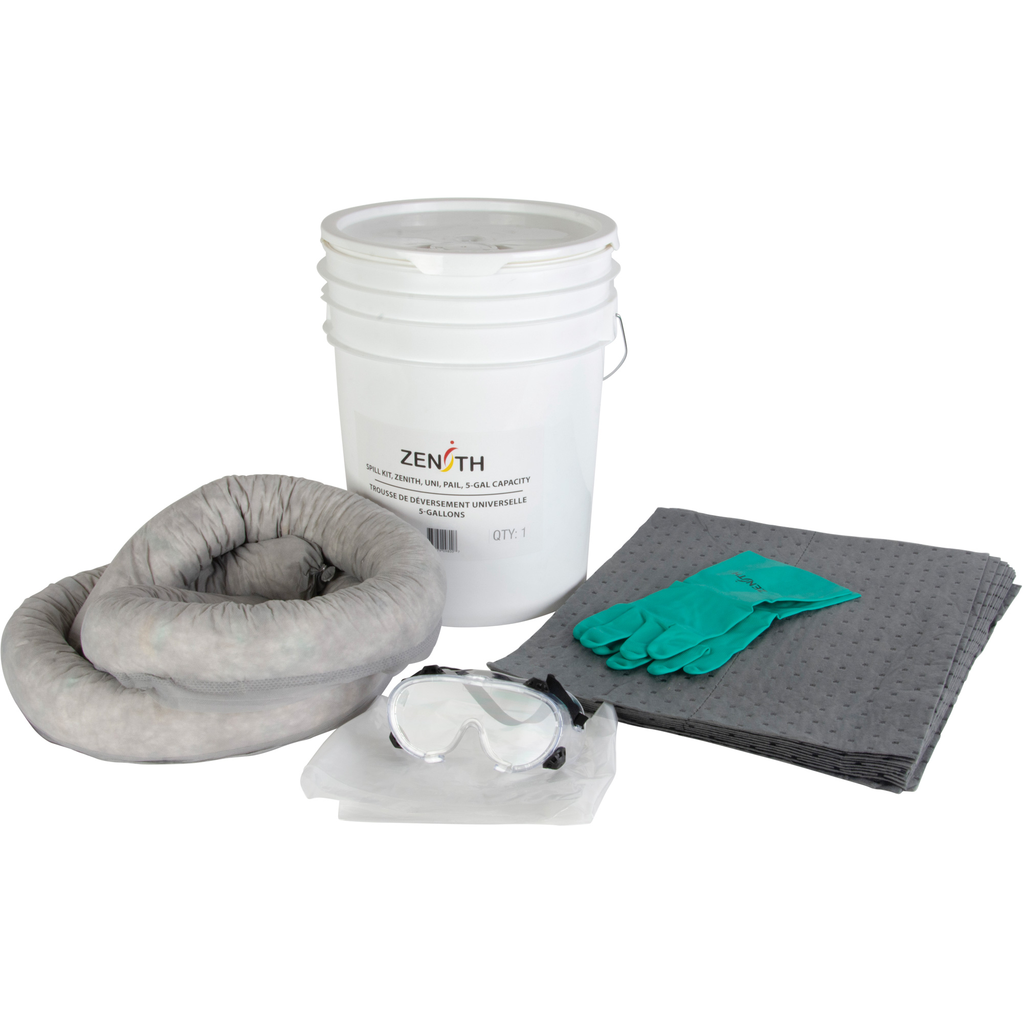 Trousse de déversement de première qualité pour camion, Universel, Seau, Absorbance de 5 gal. US
