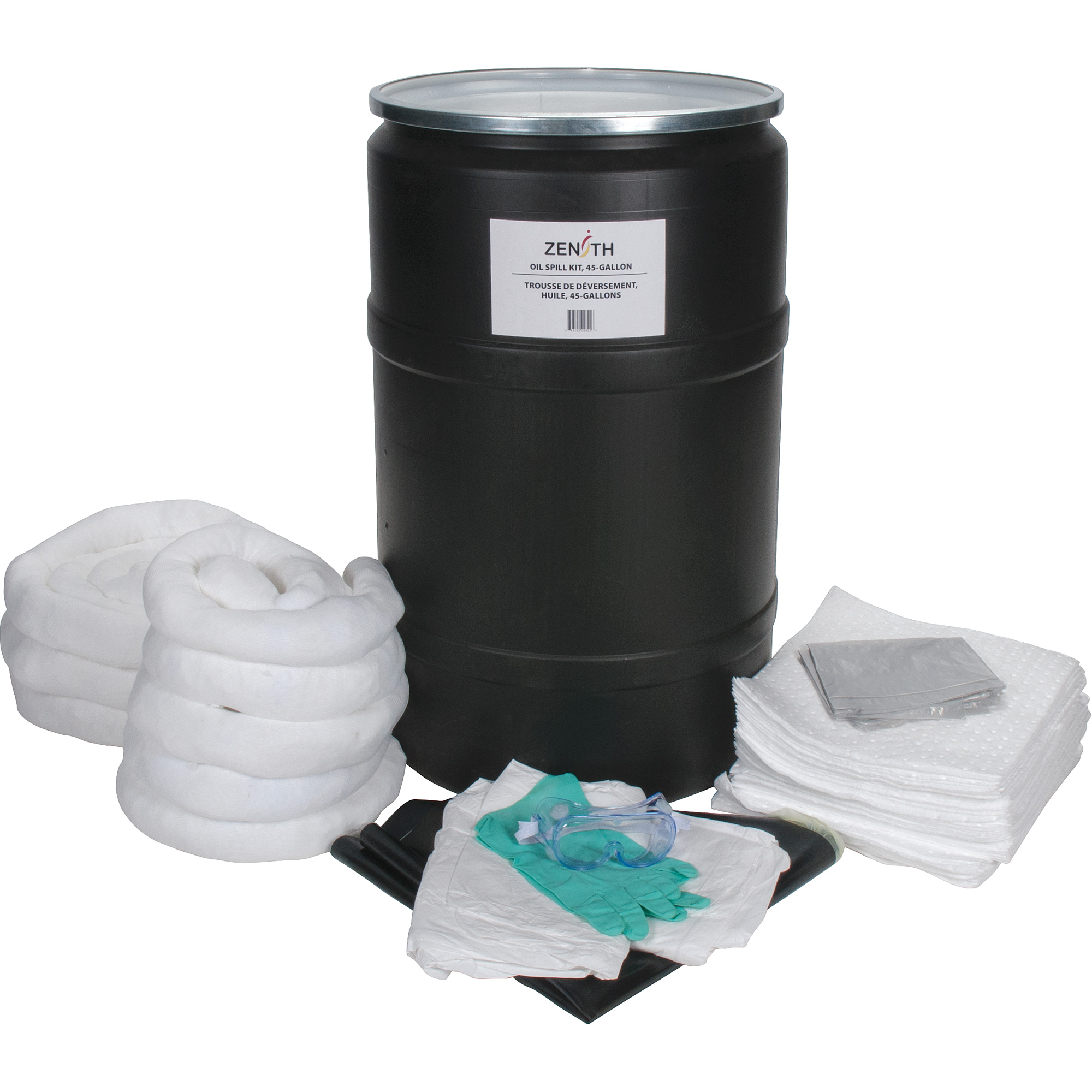 Trousse de lutte contre les déversements de première qualité, Huile seulement, Baril, Absorbance de 55 gal. US