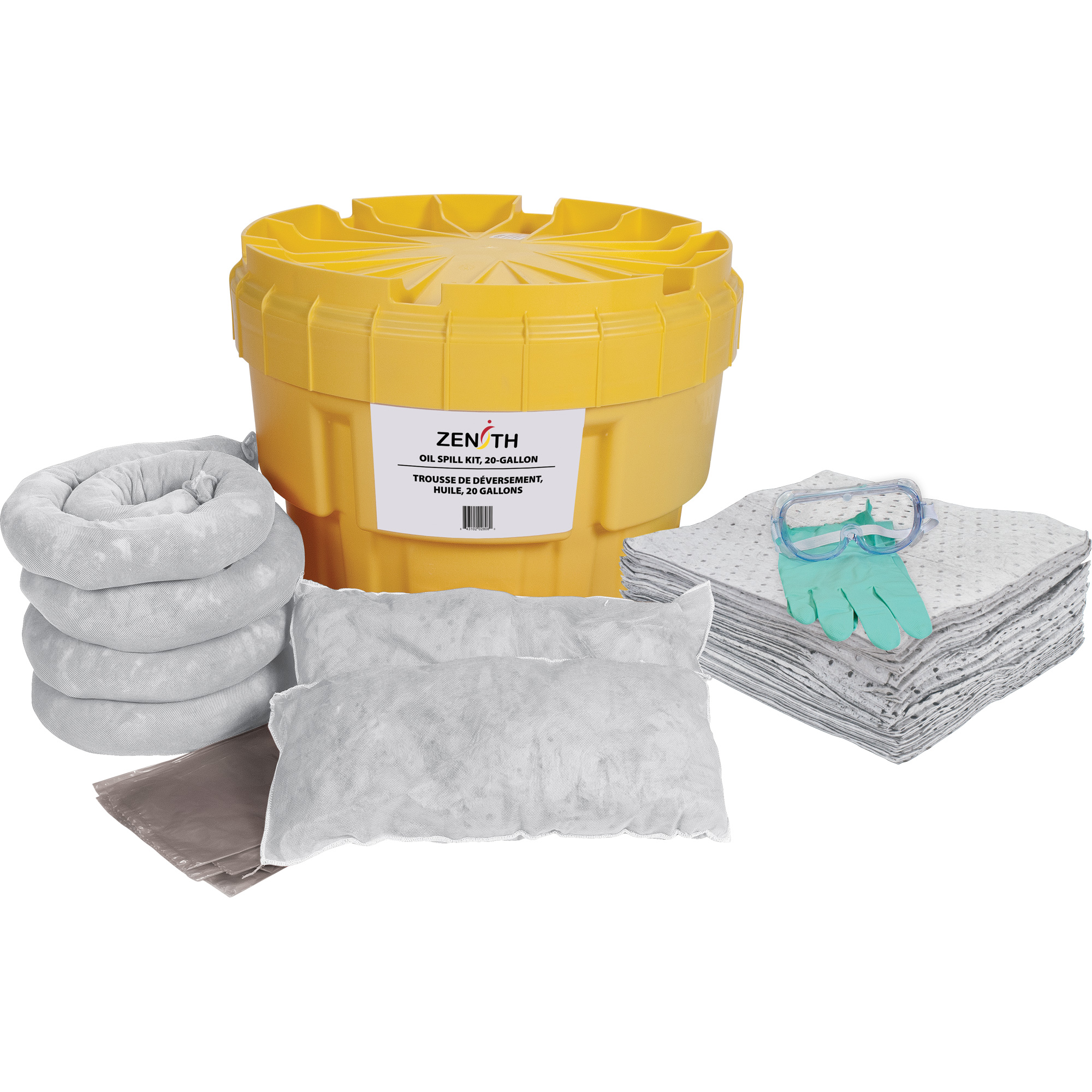 Trousse de lutte contre les déversements de première qualité, Huile seulement, Overpack/Baril de récupération, Absorbance de 20 gal. US